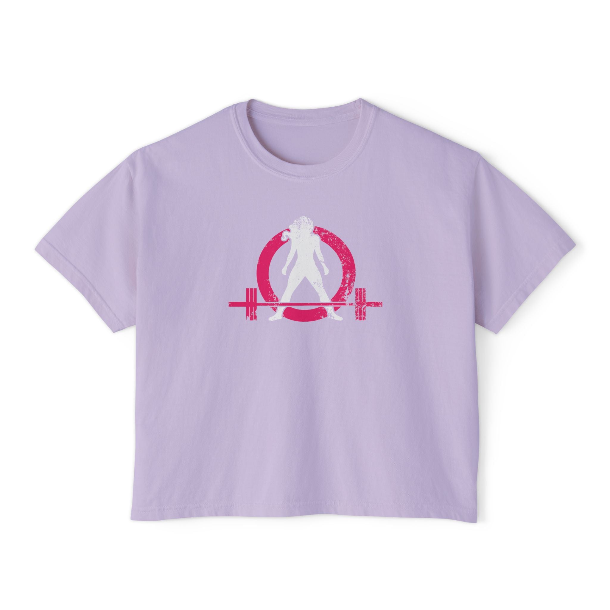 Women's Boxy Tee - Color Distressed Inverted Logo Front