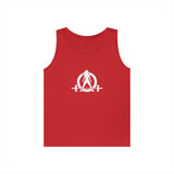 Unisex Heavy Cotton Tank Top -  White Logo - Kick Your Ass