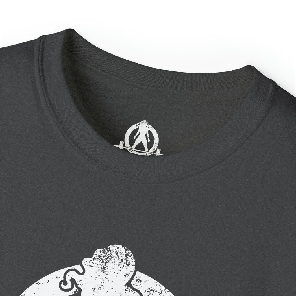 Strong Not Skinny - Unisex Ultra Cotton Tee - White Distressed Logo