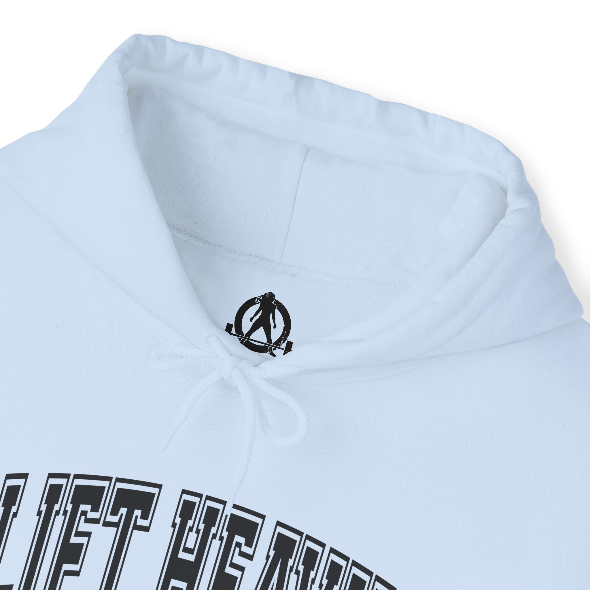 Lift Heavy Shit - Unisex Heavy Blend Hooded Sweatshirt - Black Logo on Front & Right Sleeve