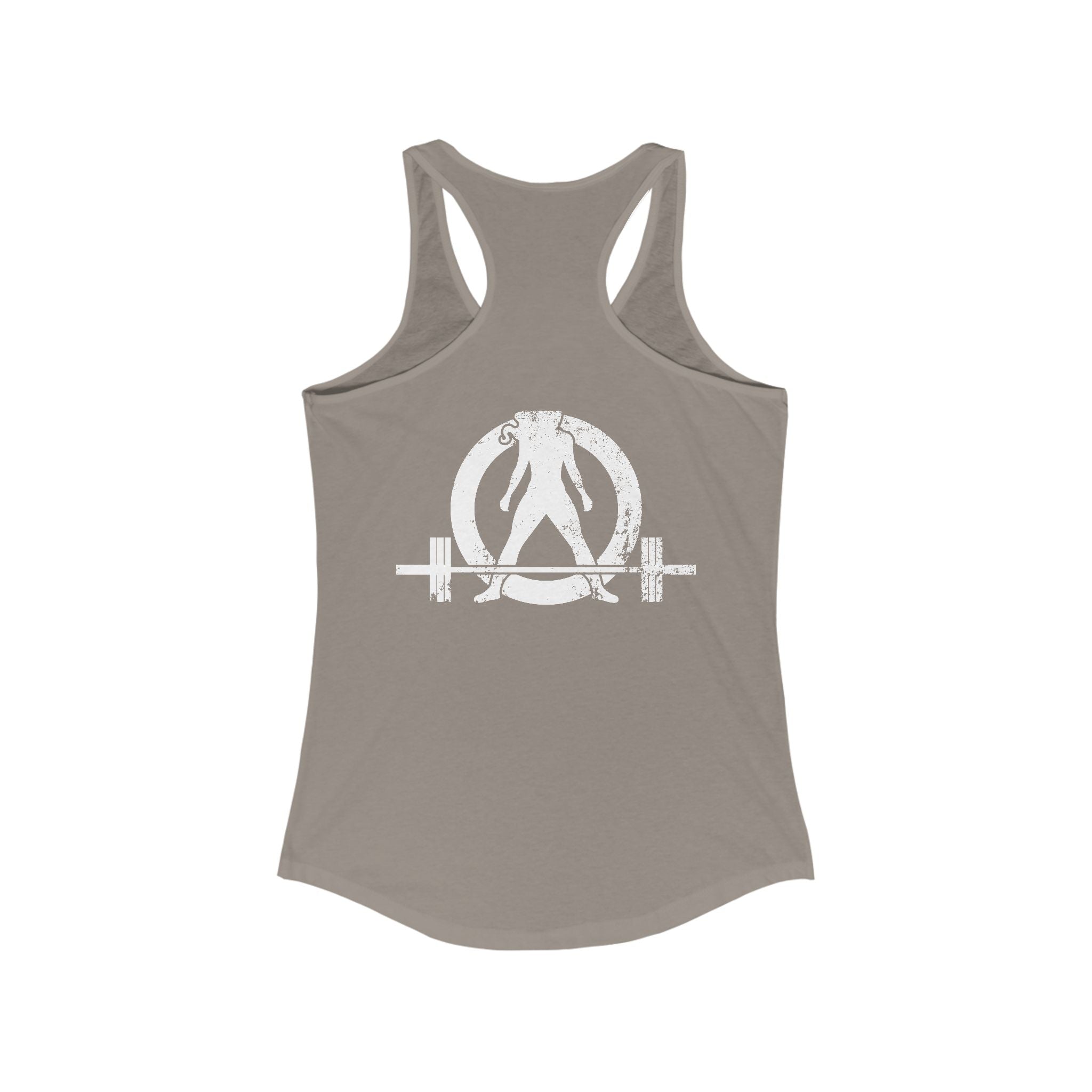 All I Need Is Coffee and a Barbell - Women's Ideal Racerback Tank - Dark Logo - Front & Back