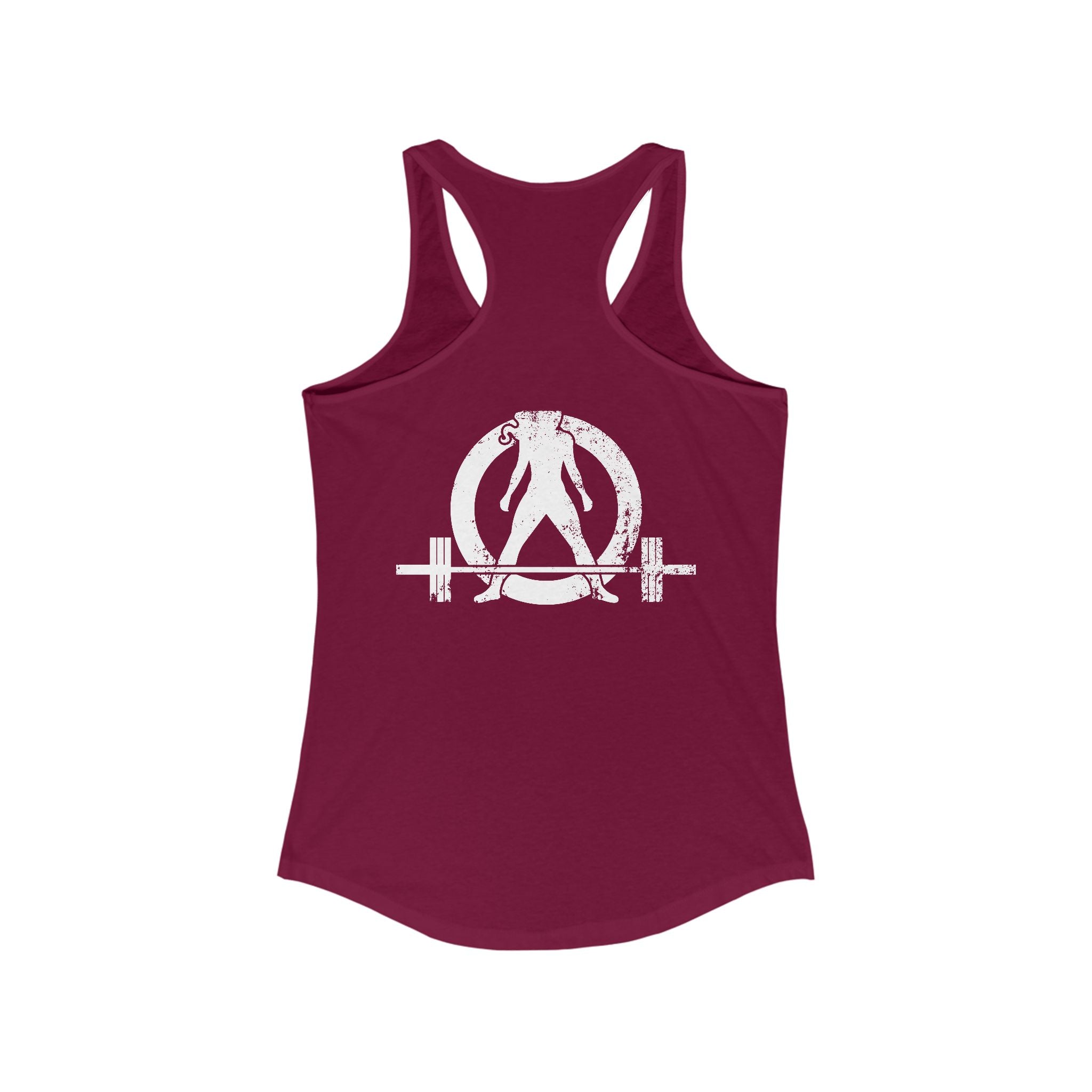 All I Need Is Coffee and a Barbell - Women's Ideal Racerback Tank - Dark Logo - Front & Back