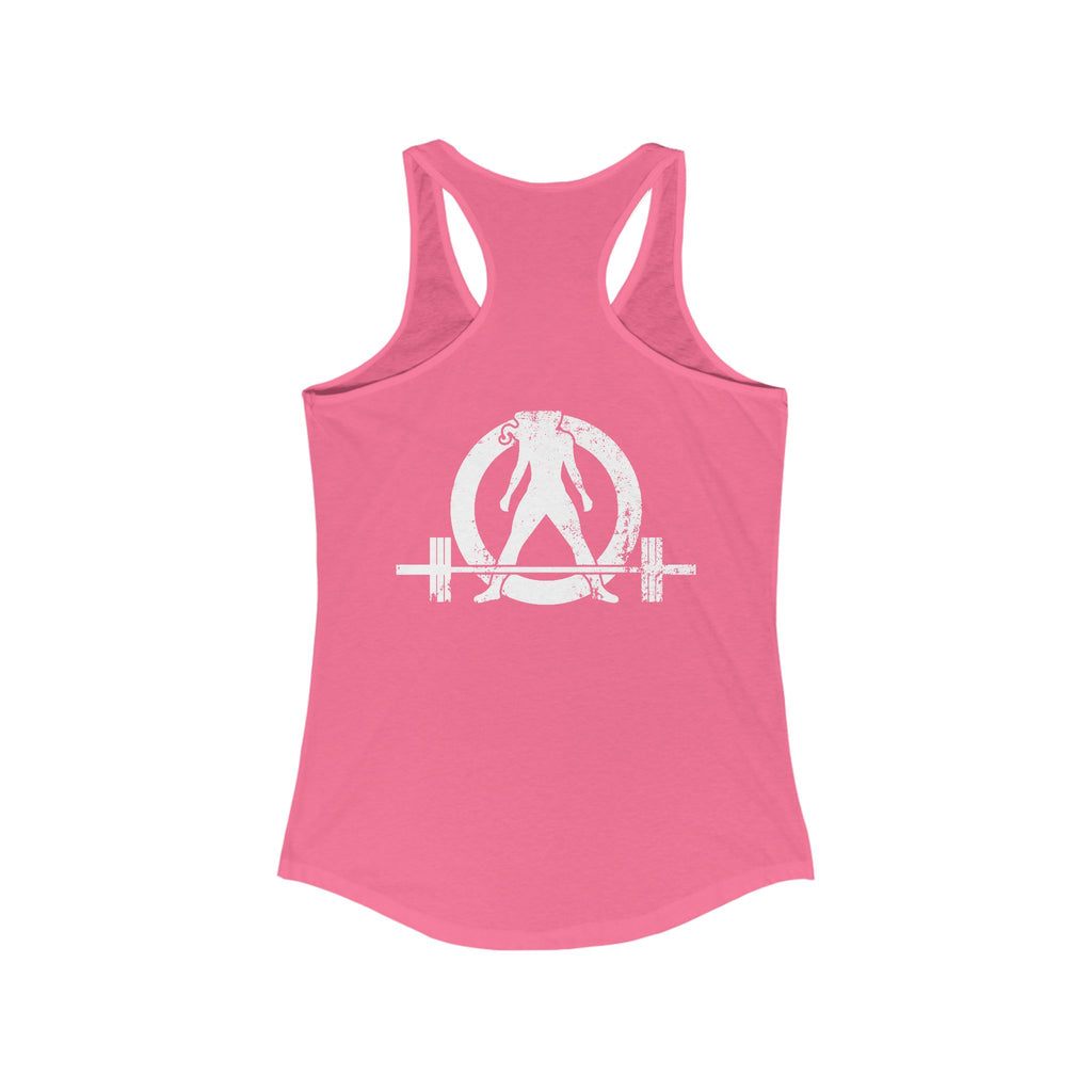 All I Need Is Coffee and a Barbell - Women's Ideal Racerback Tank - Dark Logo - Front & Back