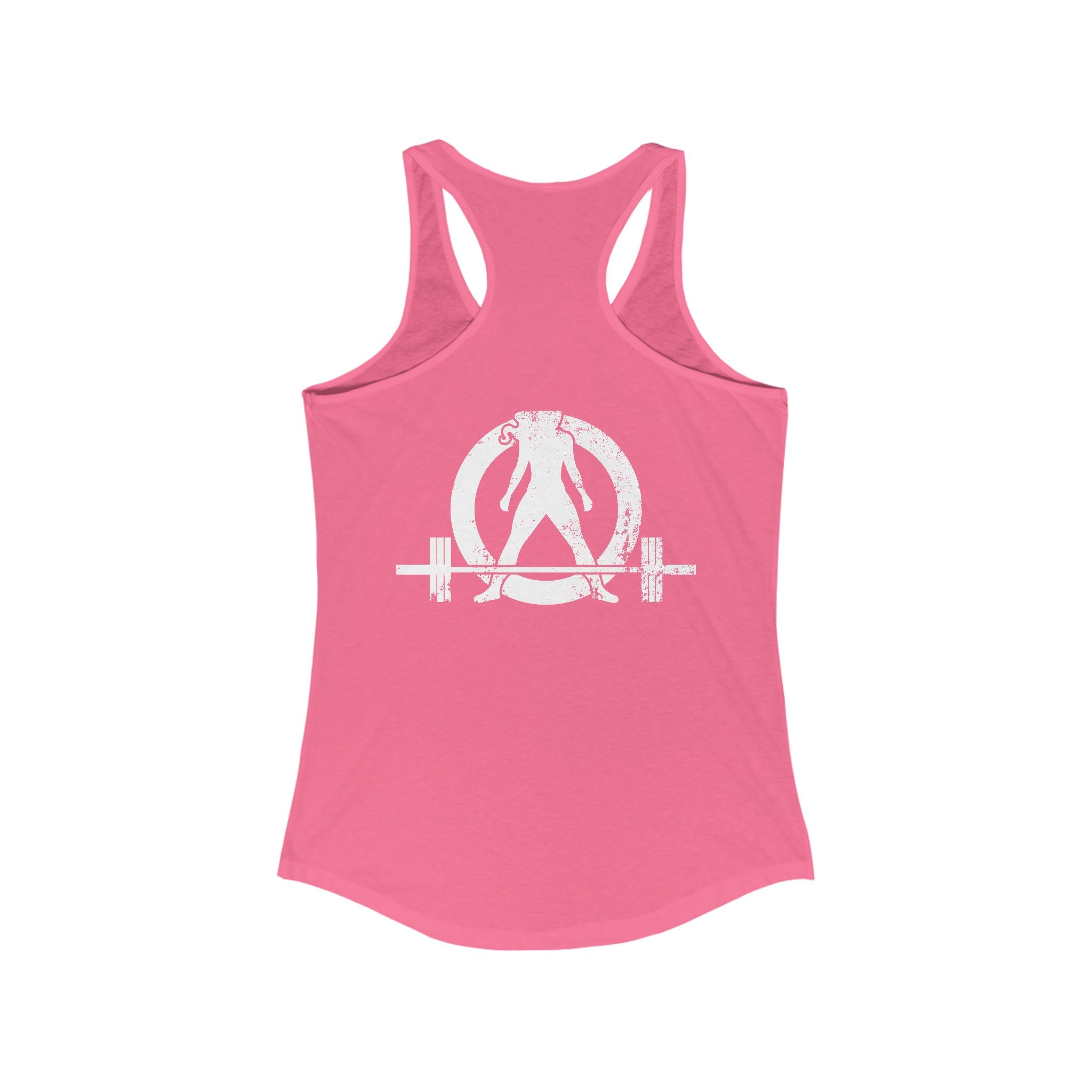 All I Need Is Coffee and a Barbell - Women's Ideal Racerback Tank - Dark Logo - Front & Back