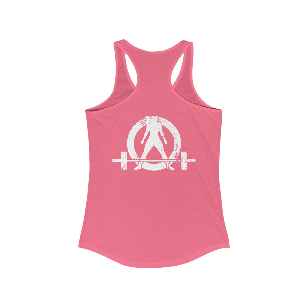 All I Need Is Coffee and a Barbell - Women's Ideal Racerback Tank - Dark Logo - Front & Back