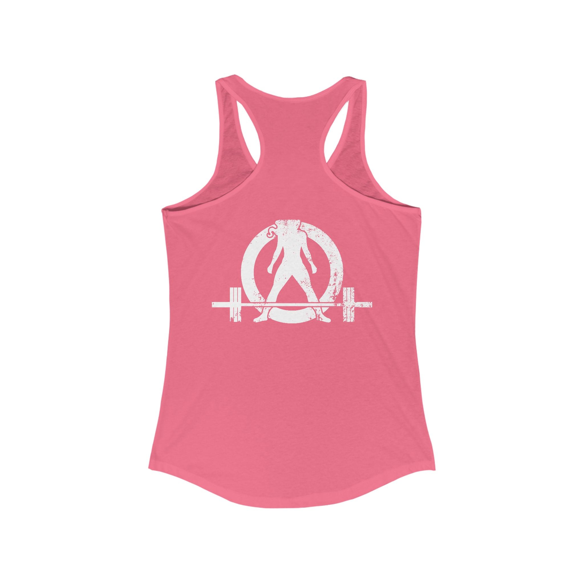 All I Need Is Coffee and a Barbell - Women's Ideal Racerback Tank - Dark Logo - Front & Back