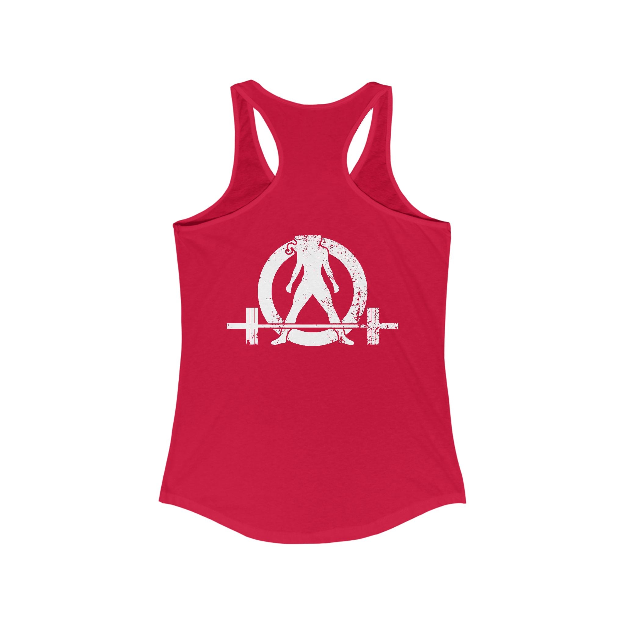 All I Need Is Coffee and a Barbell - Women's Ideal Racerback Tank - Dark Logo - Front & Back