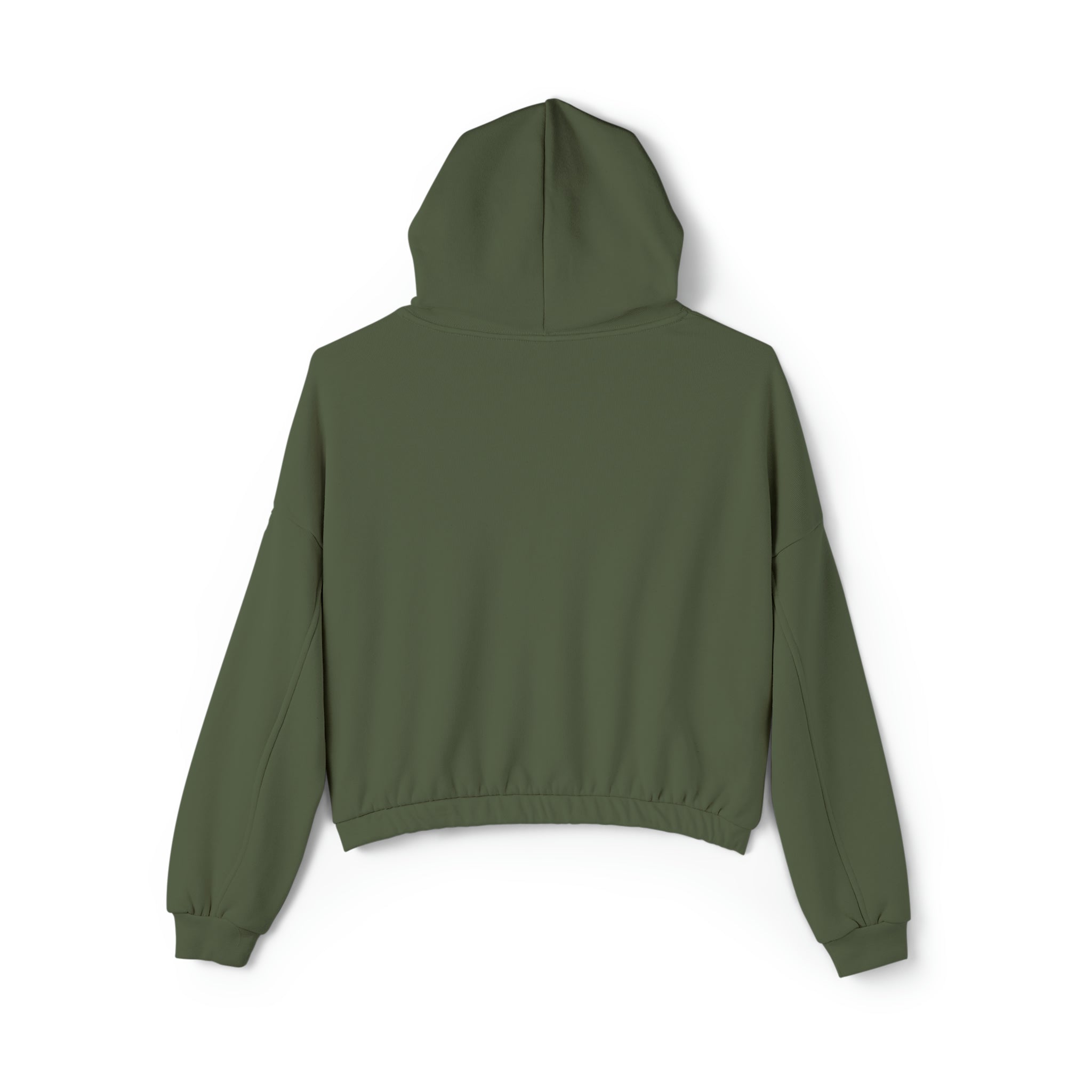 Women's Cinched Bottom Hoodie - Black Distressed Logo