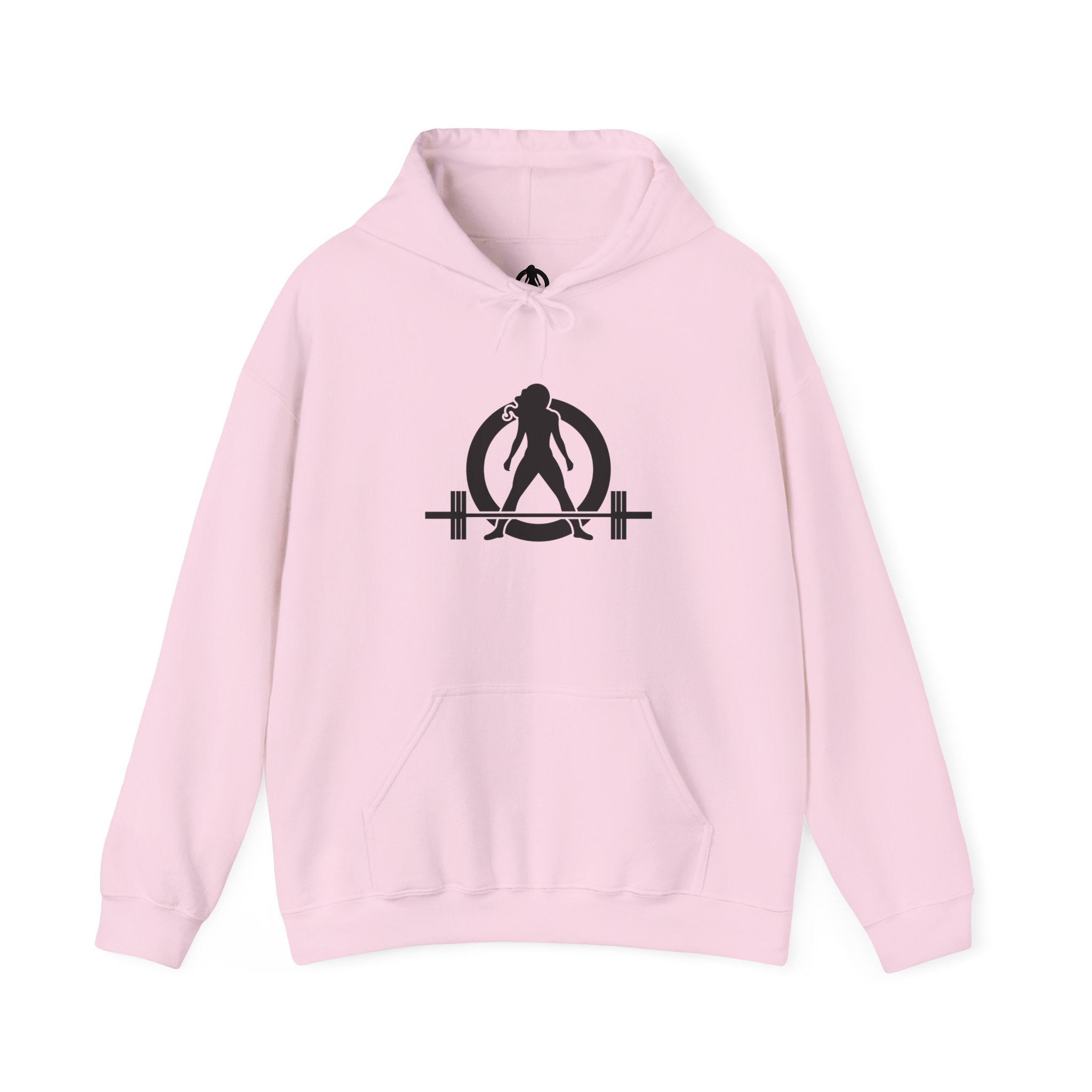 Goal Weight Strong AF – Unisex Heavy Blend™ Hooded Sweatshirt (Front & Back Black Logo) 🖤💪🔥