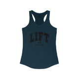Lift Like A Girl - Women's Ideal Racerback Tank - Black Logo - Plain Back