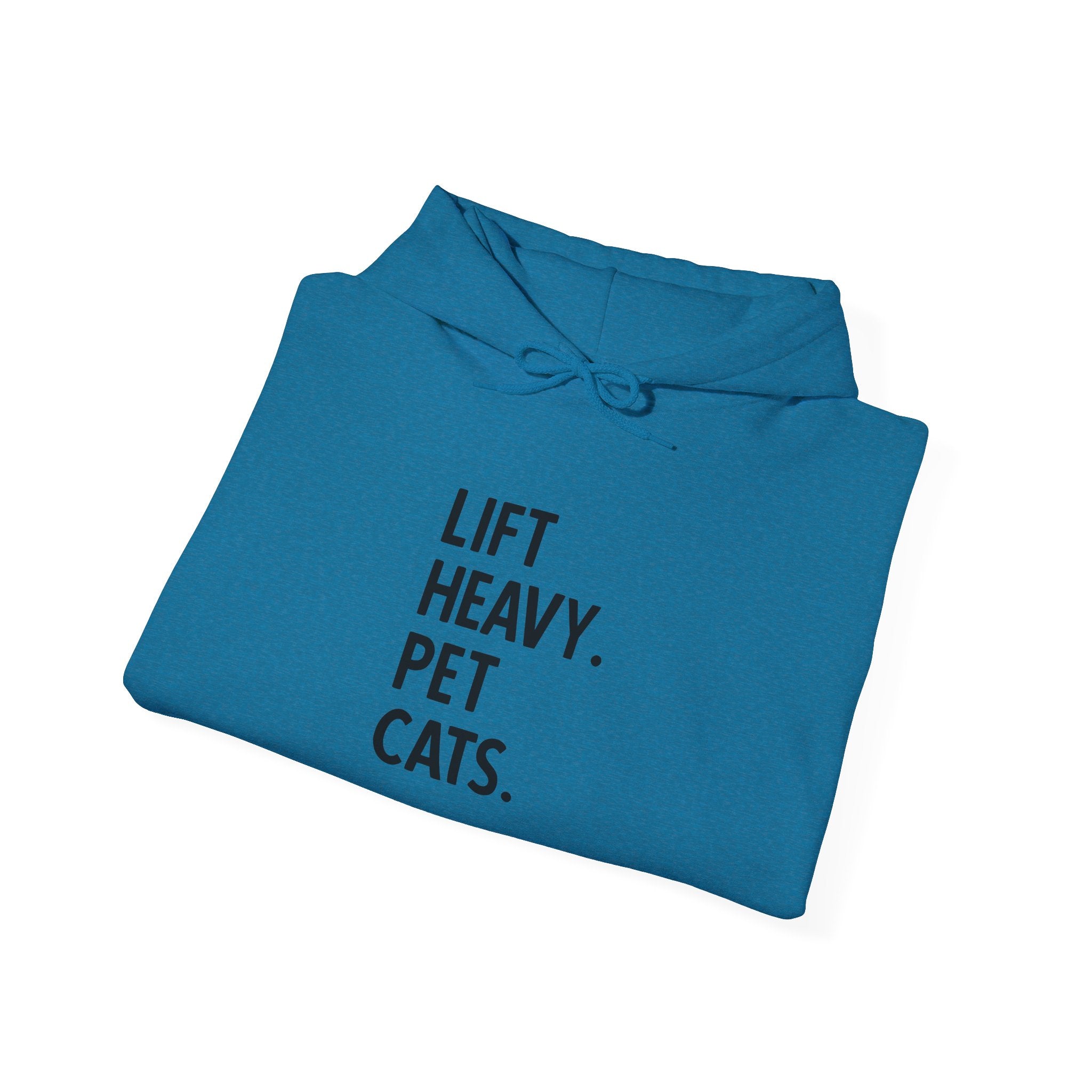 Lift Heavy Pet Cats – Unisex Heavy Blend™ Hooded Sweatshirt (Black Logo) 🏋️‍♂️🐱
