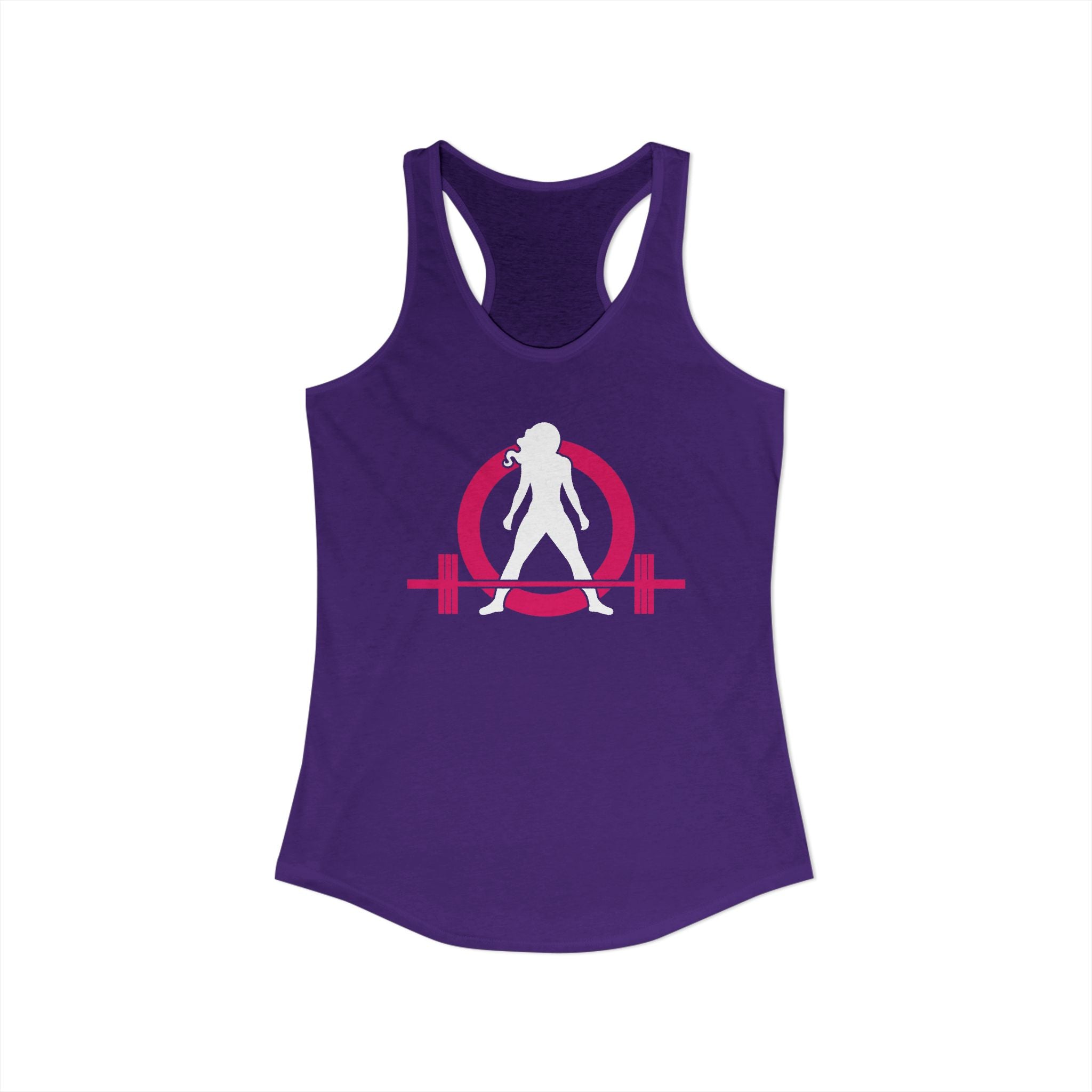 Classic Logo Racer Back Tank Top (BEST SELLER) - Women's Ideal Racerback Tank - Classic Light Logo - Plain Back