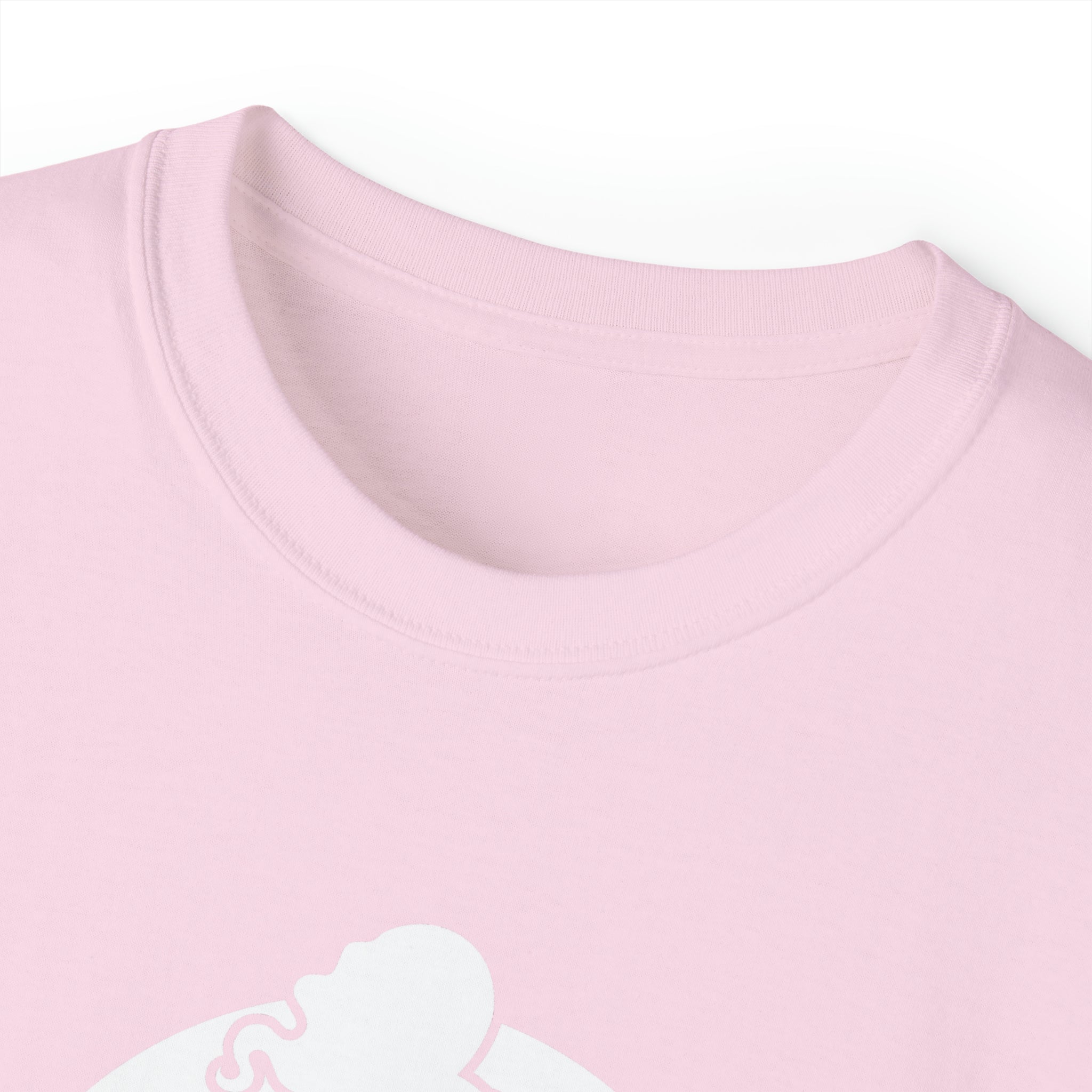 Unisex Ultra Cotton Tee - Classic White Logo - Plain Back