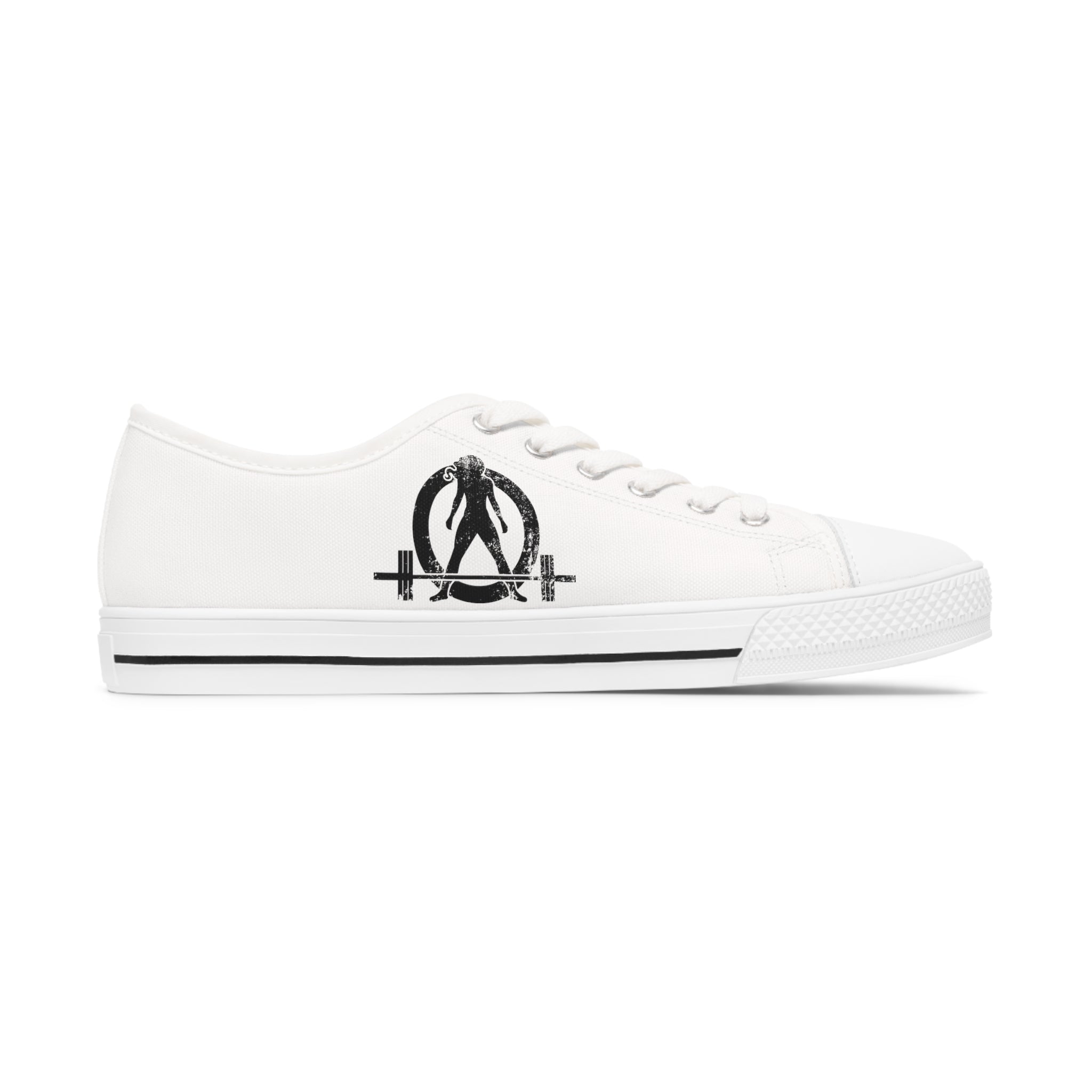 Women's Low Top Sneakers - Distressed Black Logo