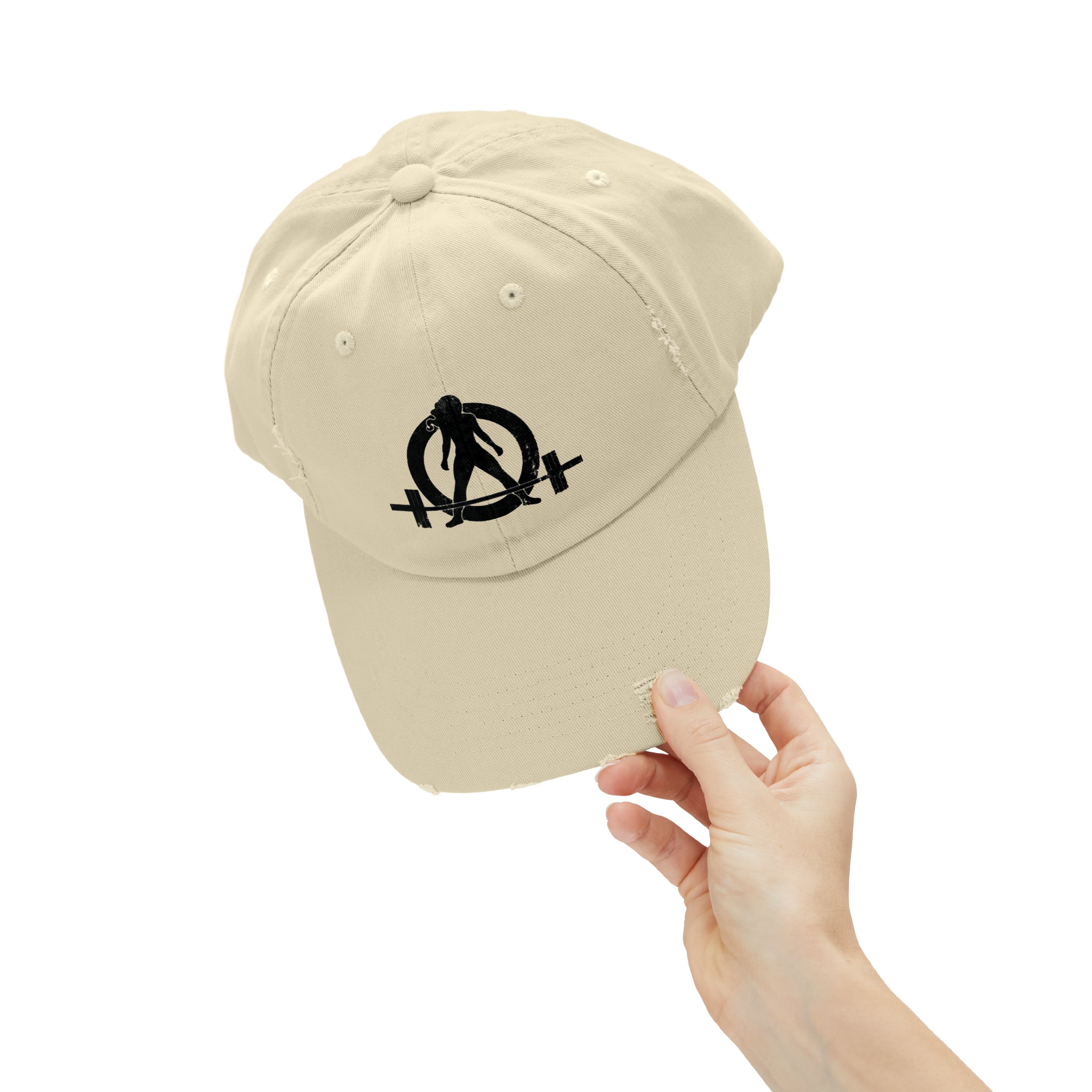 Unisex Distressed Cap - Classic Black Logo