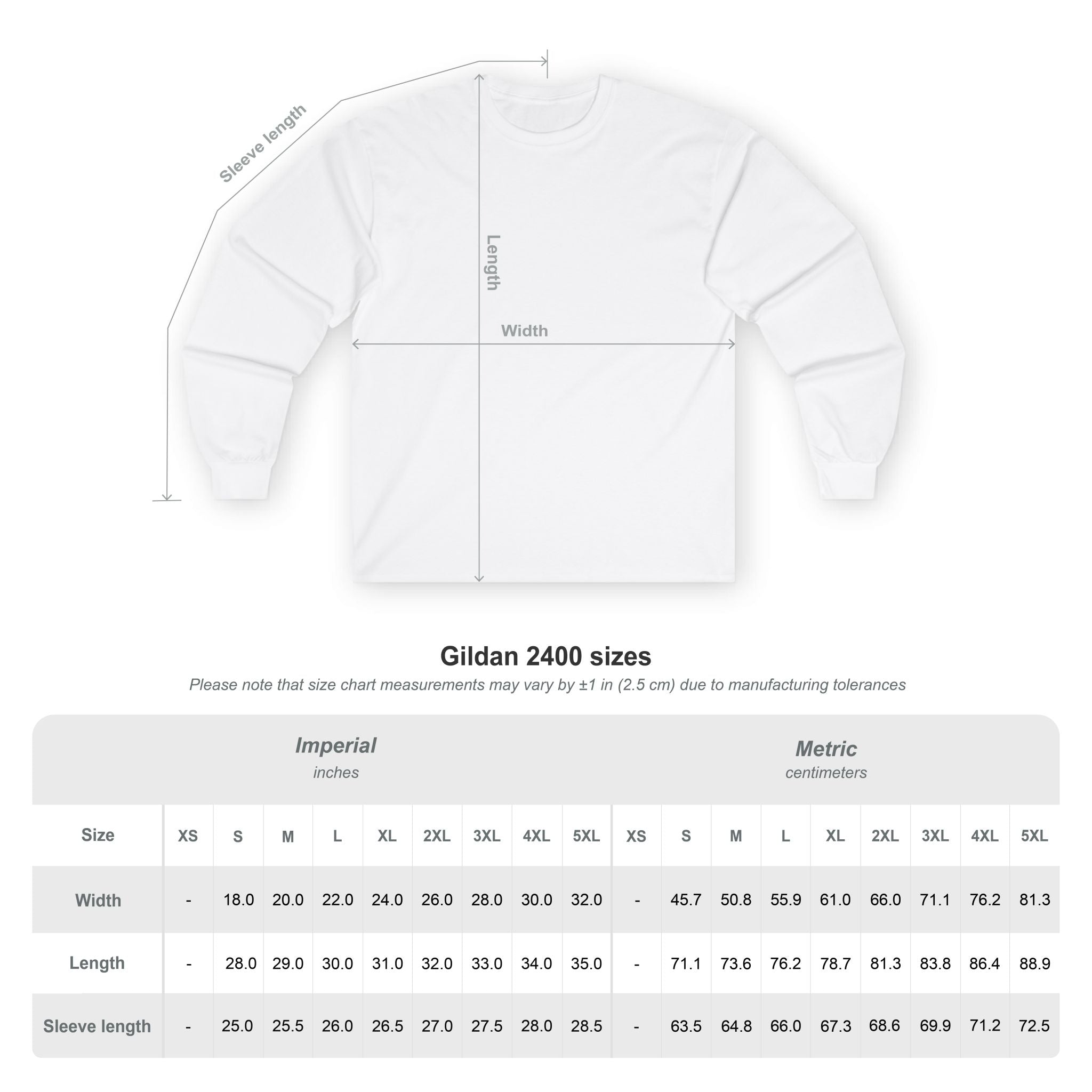 Lift Heavy Run Fast - Ultra Cotton Long Sleeve Tee - White Logo Front & Back