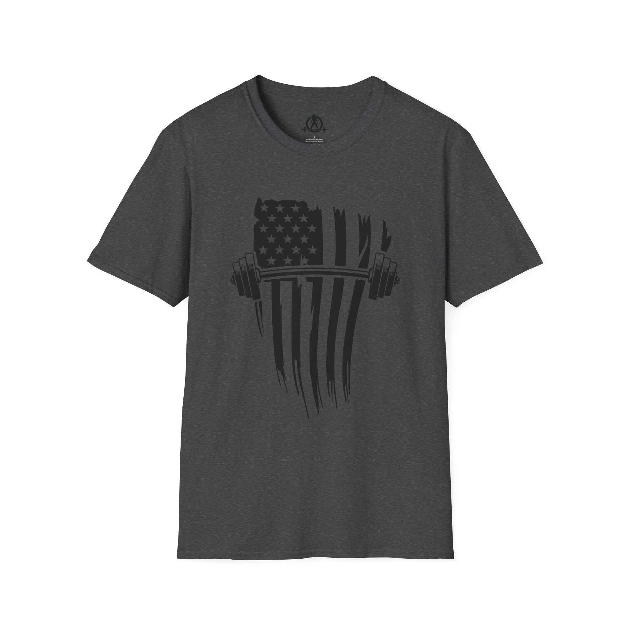 USA Barbell  - Unisex Softstyle T-Shirt - Black Logo - Plain Back