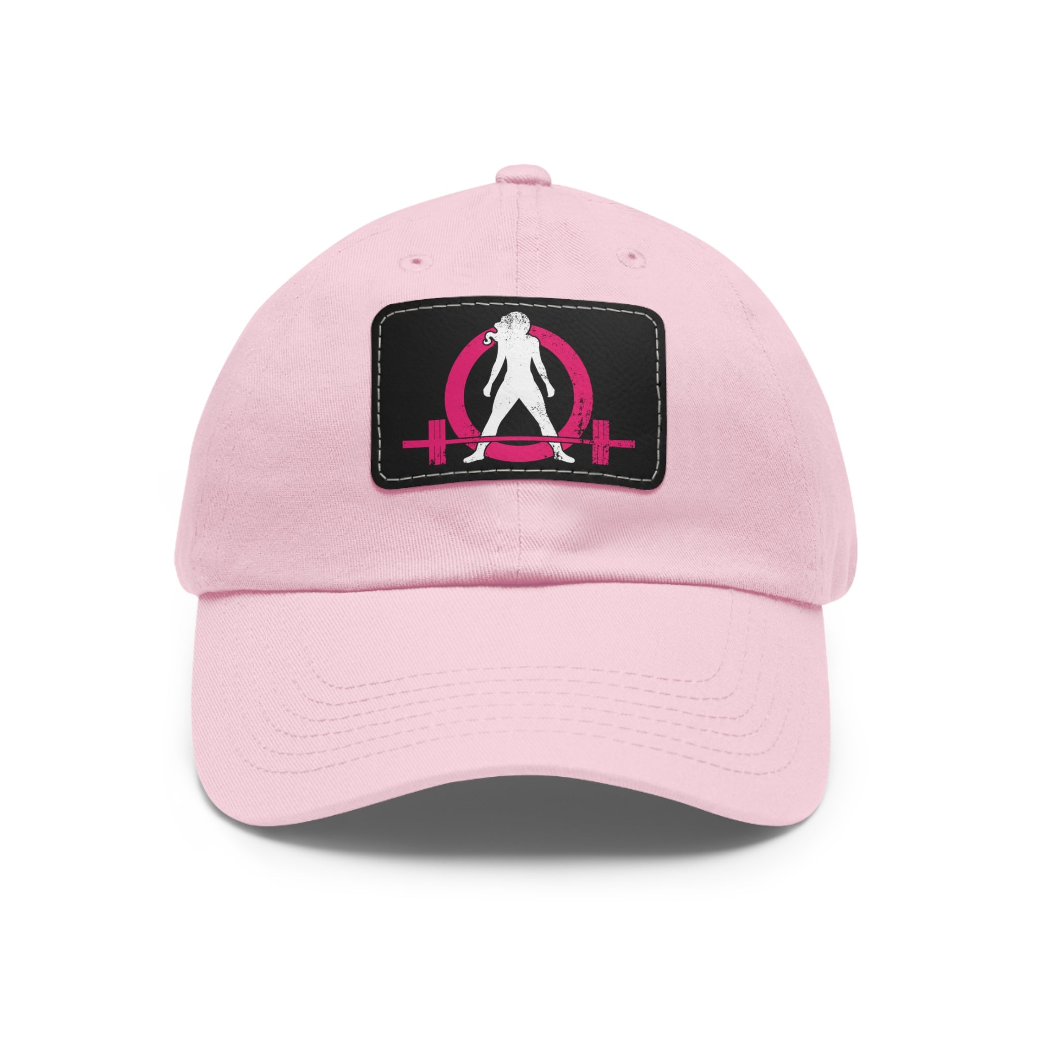Distressed - Dad Hat with Leather Patch (Rectangle) - Color Font