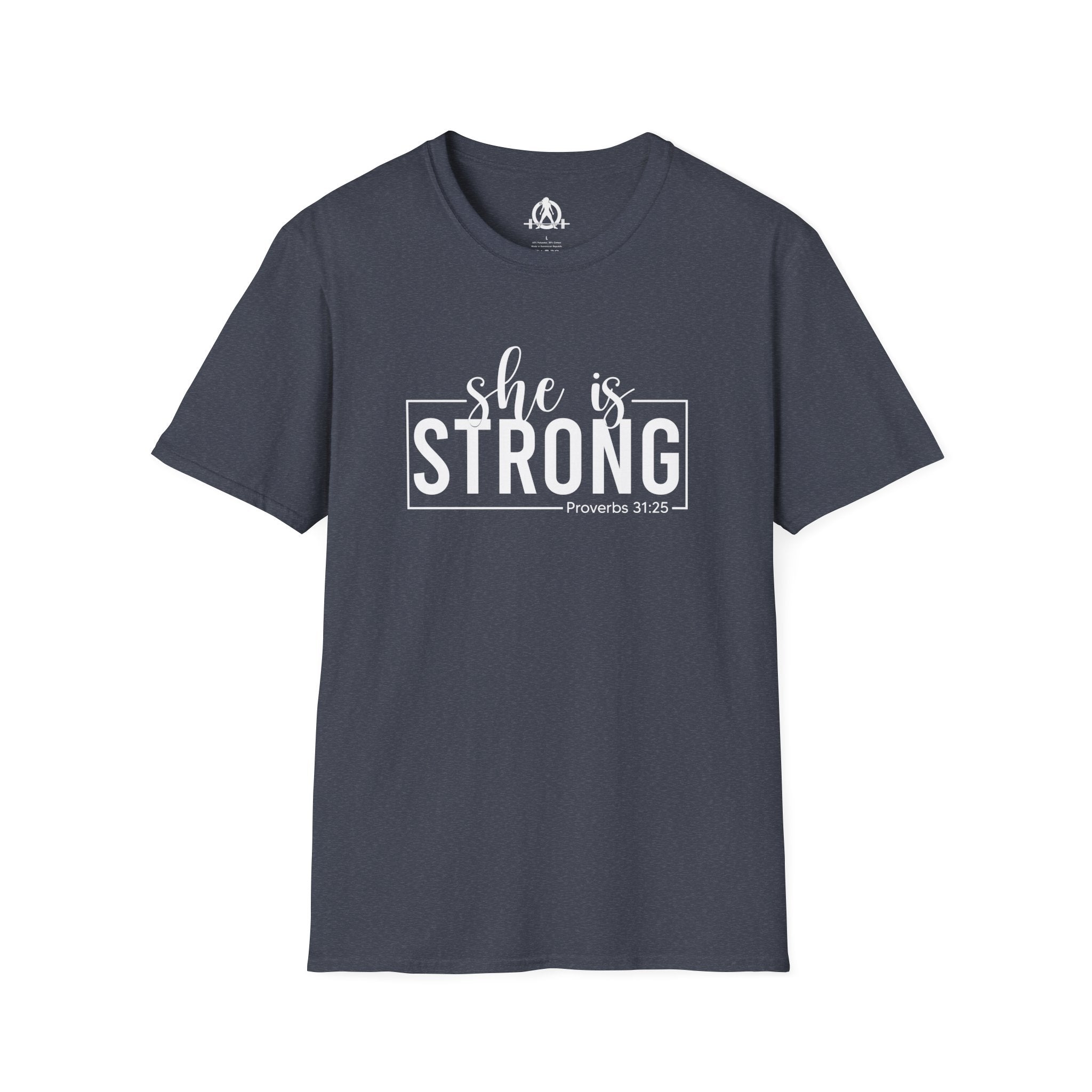 She Is STRONG - Unisex Softstyle T-Shirt - Front White Print