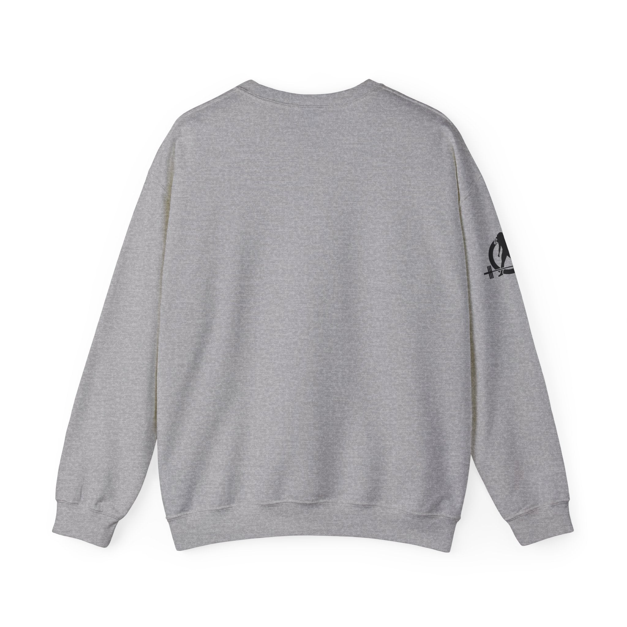 She is STRONG - Unisex Heavy Blend™ Crewneck Sweatshirt - Front Black Logo - Plain Back