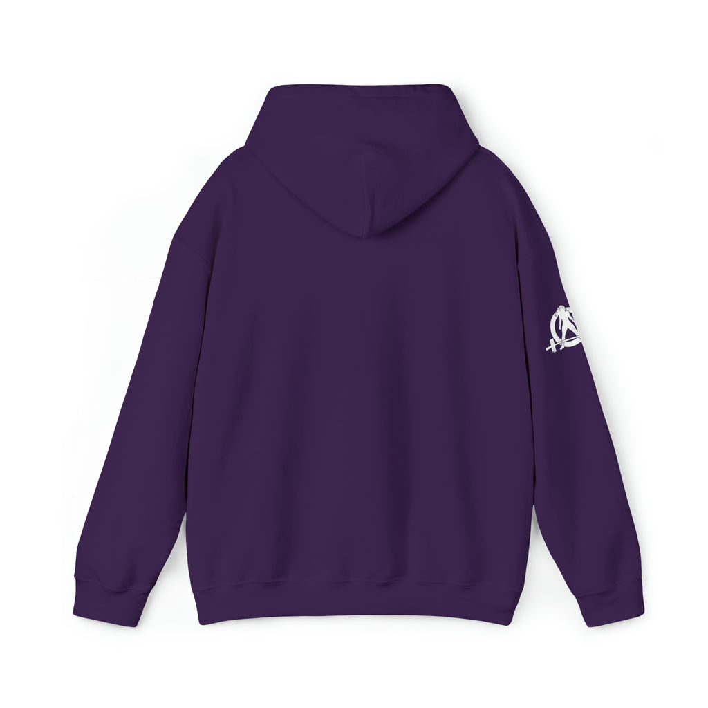 I Could Deadlift You. - Unisex Heavy Blend Hooded Sweatshirt - White Logo - Right Shoulder - Plain Back
