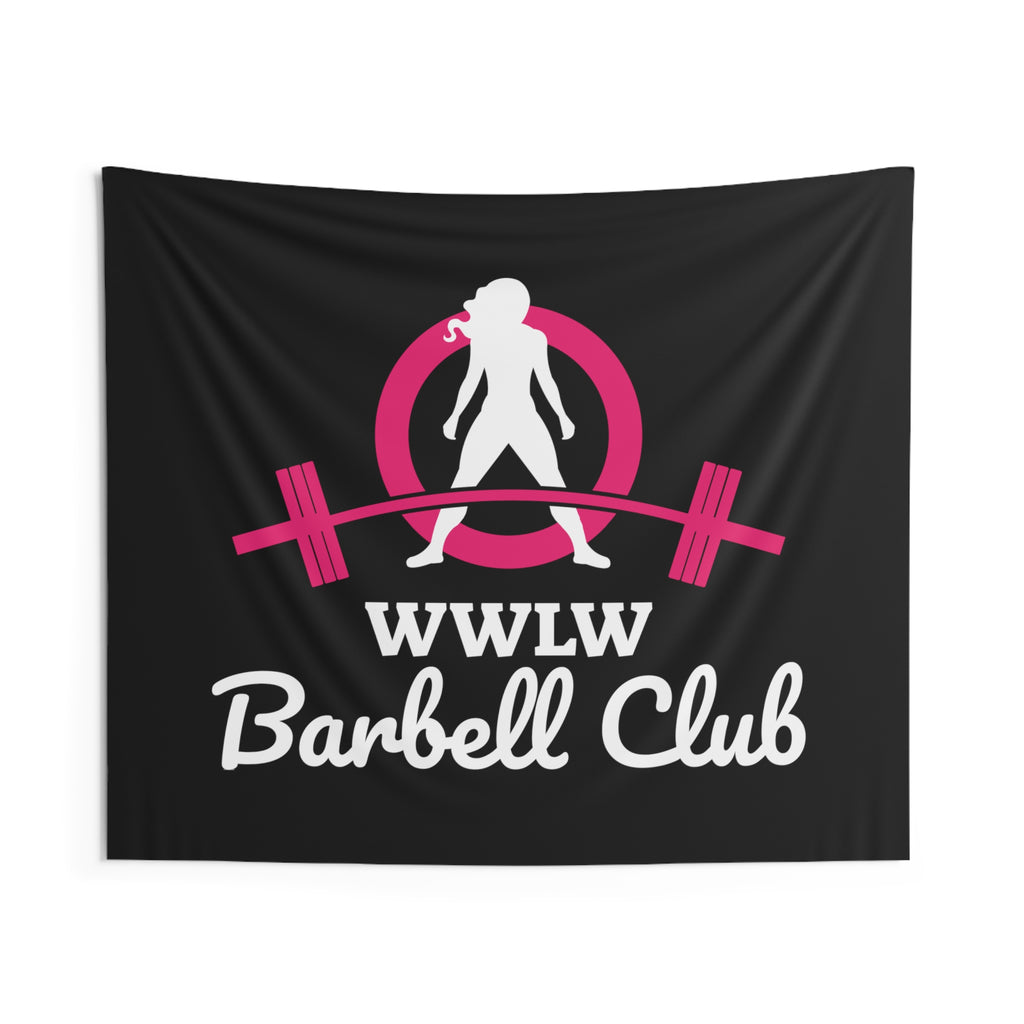 Indoor Wall Tapestries - Black WWLW Barbell Club