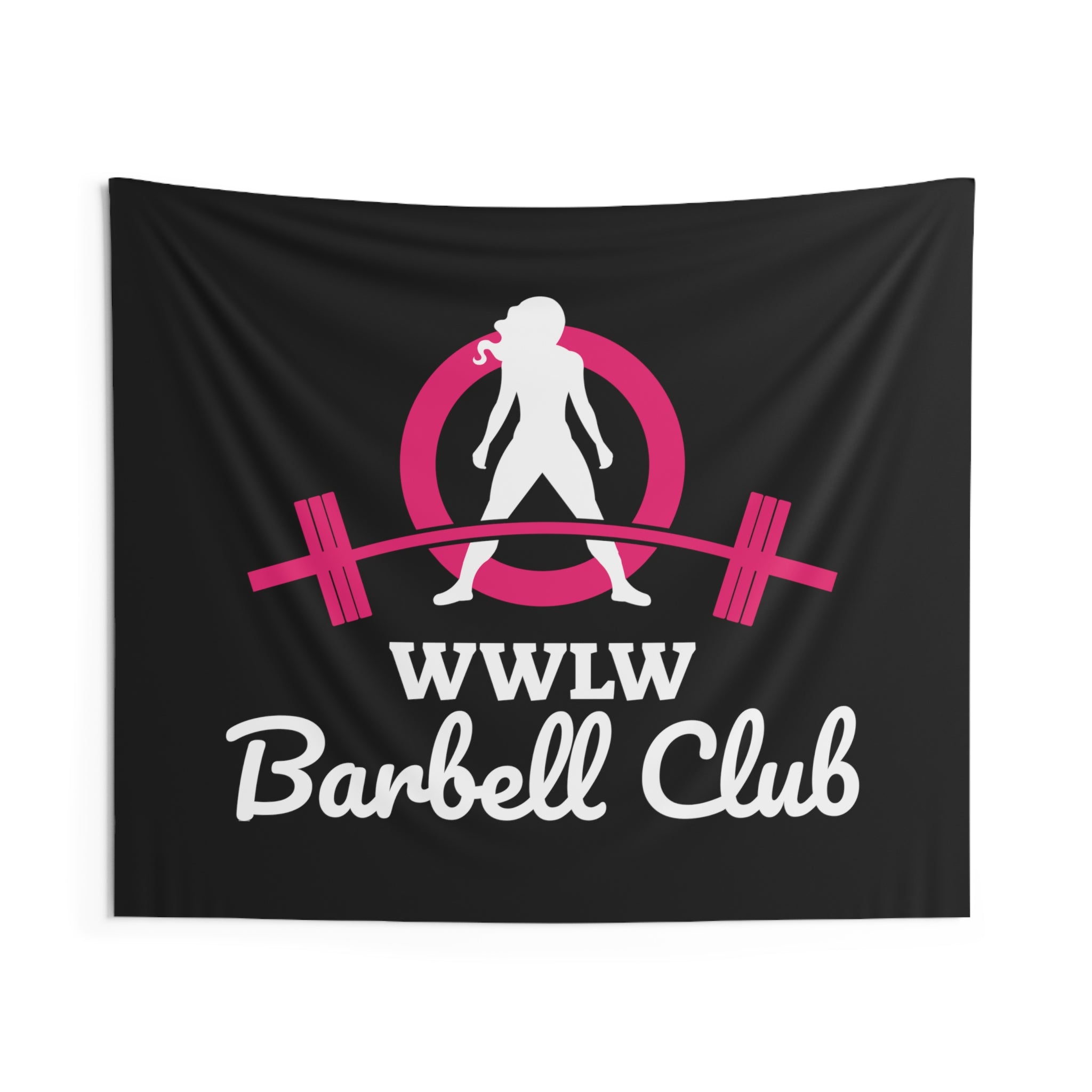 Indoor Wall Tapestries - Black WWLW Barbell Club