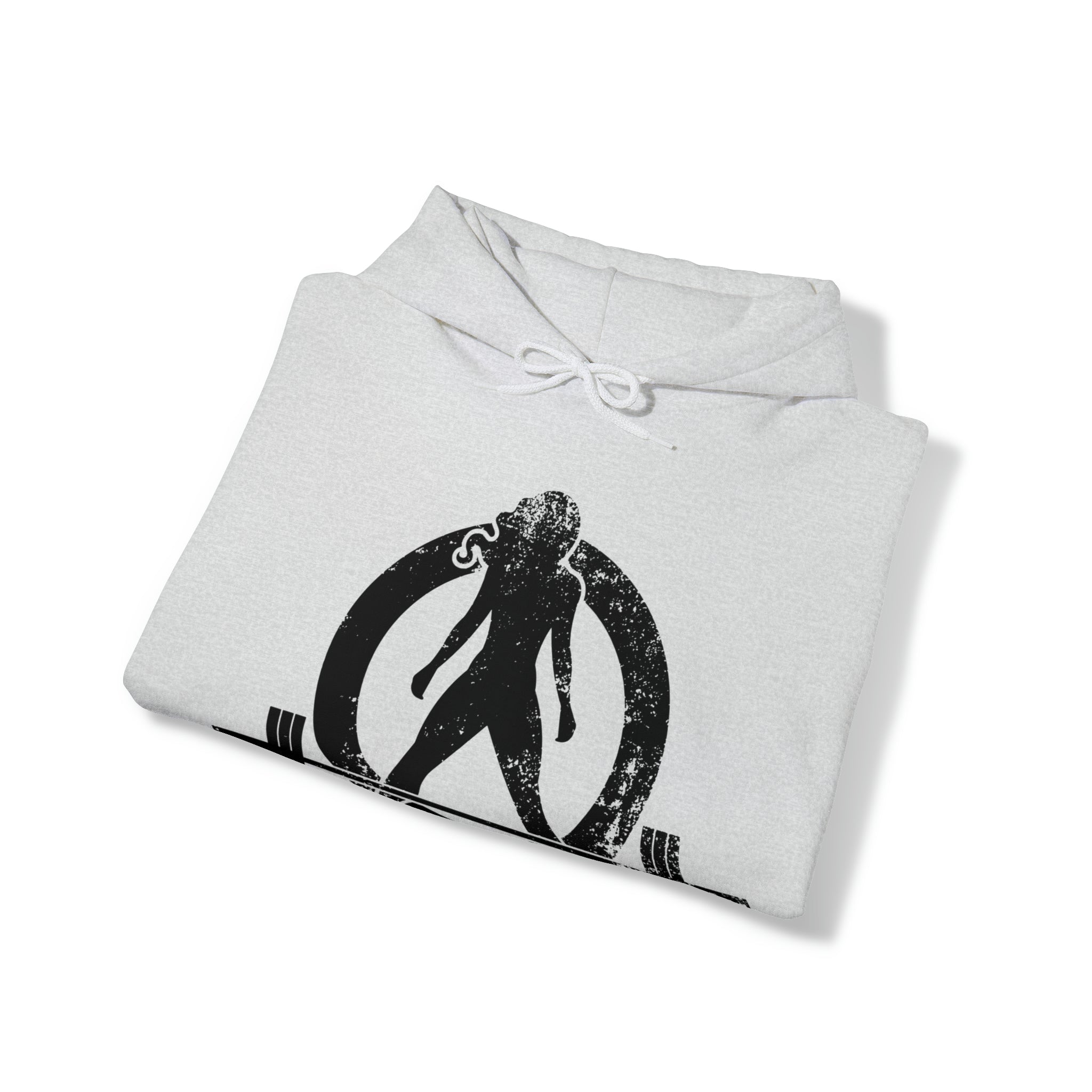Distressed Black Logo - Plain Back - Unisex Heavy Blend Hooded Sweatshirt