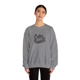 Coffee & Barbells - Unisex Heavy Blend™ Crewneck Sweatshirt - Black Logo on Front