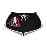 Women's Relaxed Shorts (AOP) - Black Shorts - Color Distressed Logo