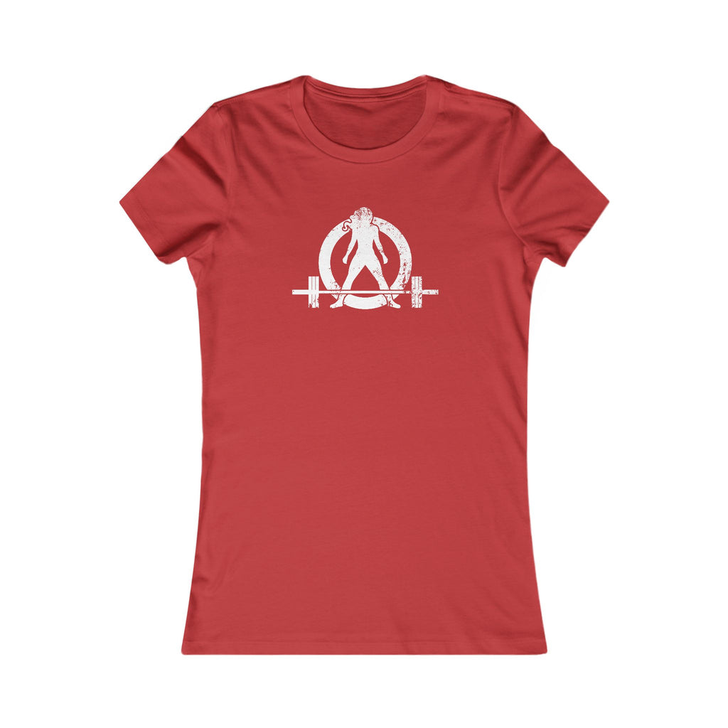 Distressed - Women's Favorite Tee - White Distressed Logo Front - Plain Back