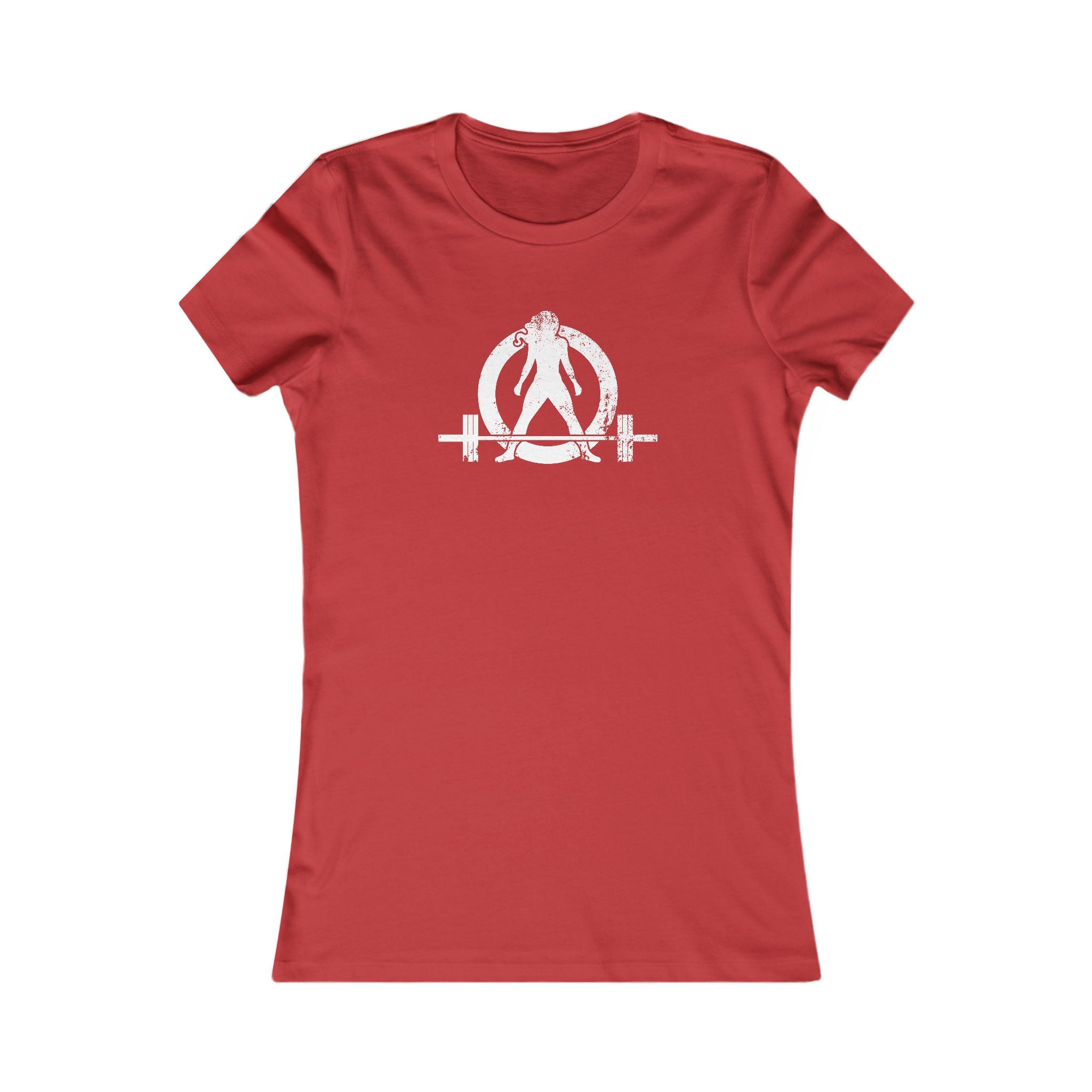 Distressed - Women's Favorite Tee - White Distressed Logo Front - Plain Back
