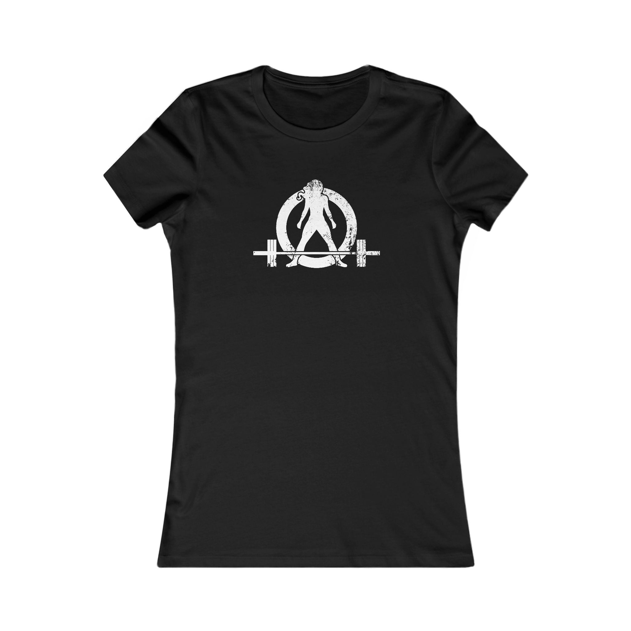 Distressed - Women's Favorite Tee - White Distressed Logo Front - Plain Back