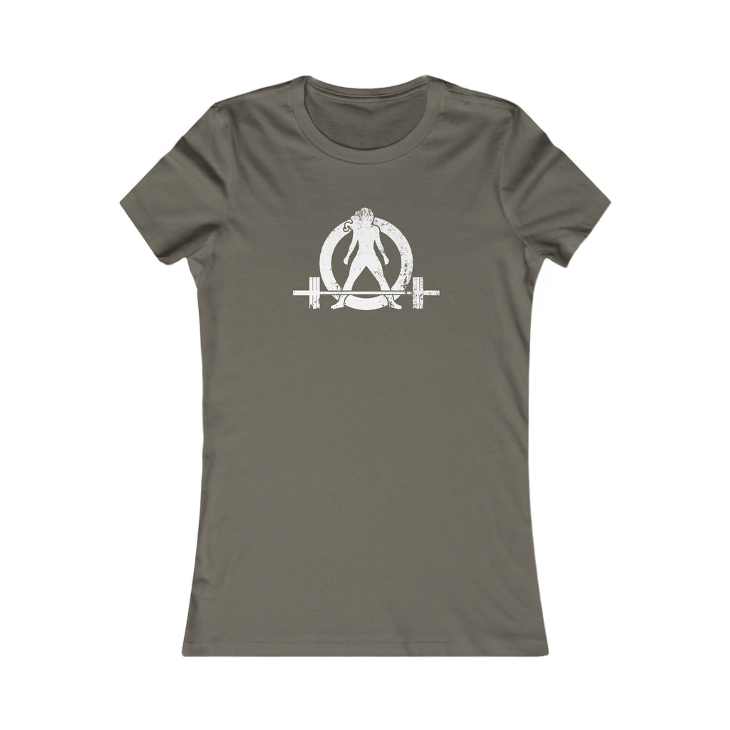 Distressed - Women's Favorite Tee - White Distressed Logo Front - Plain Back