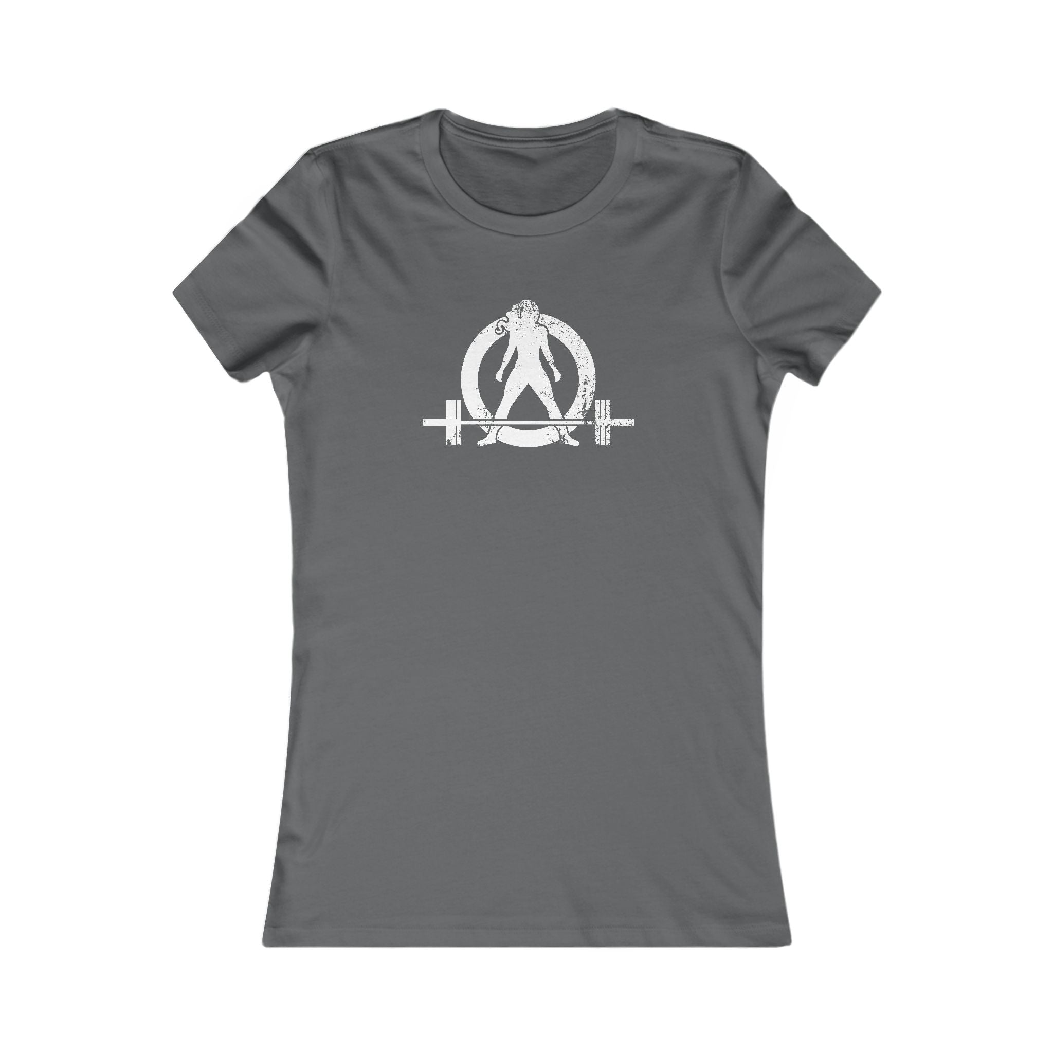 Distressed - Women's Favorite Tee - White Distressed Logo Front - Plain Back