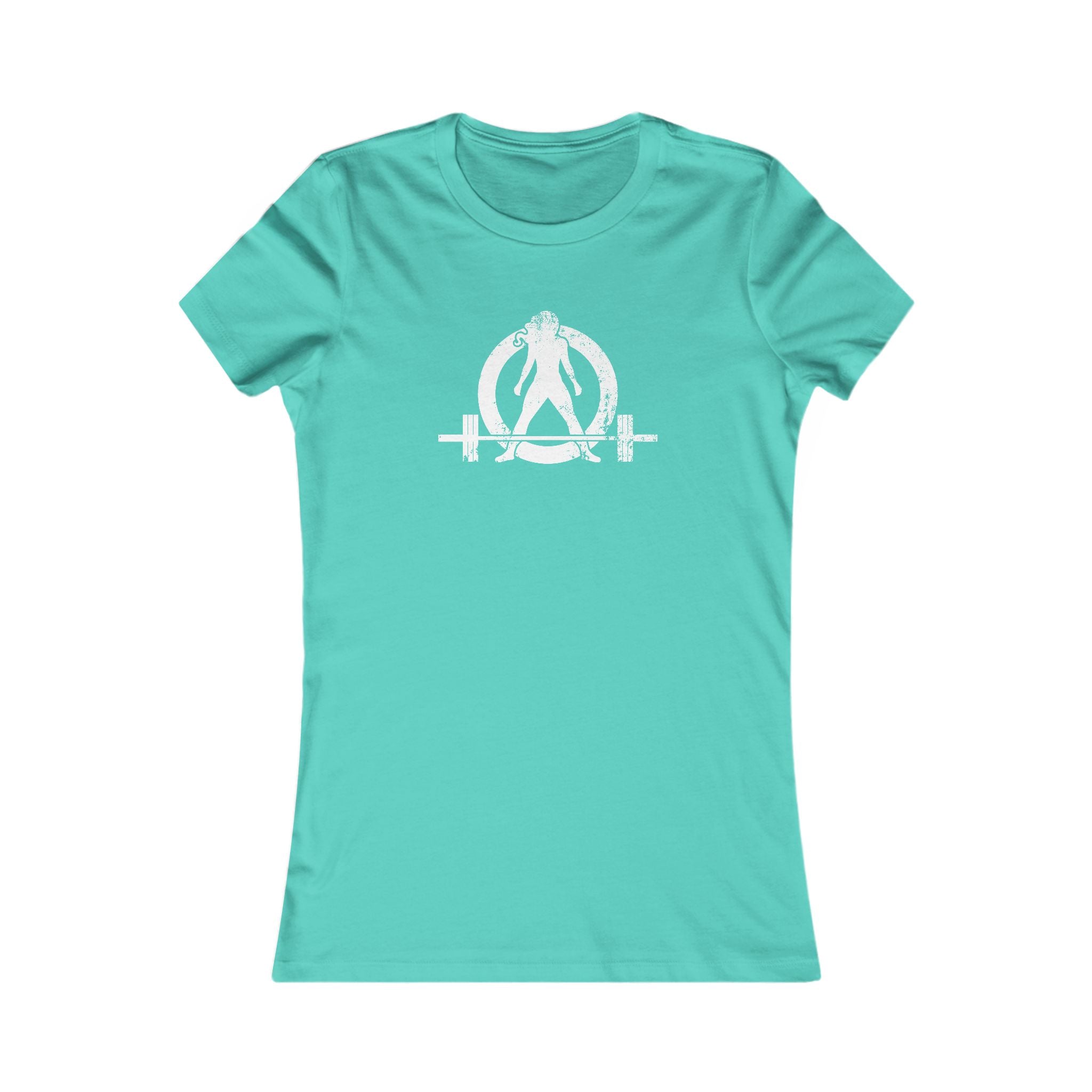 Distressed - Women's Favorite Tee - White Distressed Logo Front - Plain Back