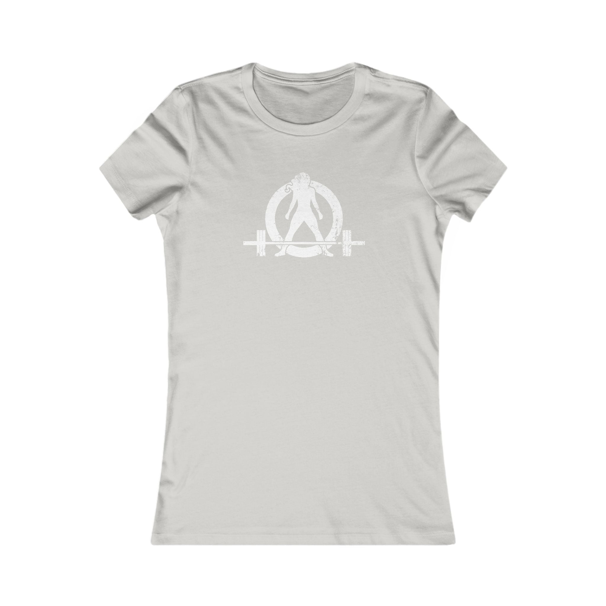 Distressed - Women's Favorite Tee - White Distressed Logo Front - Plain Back