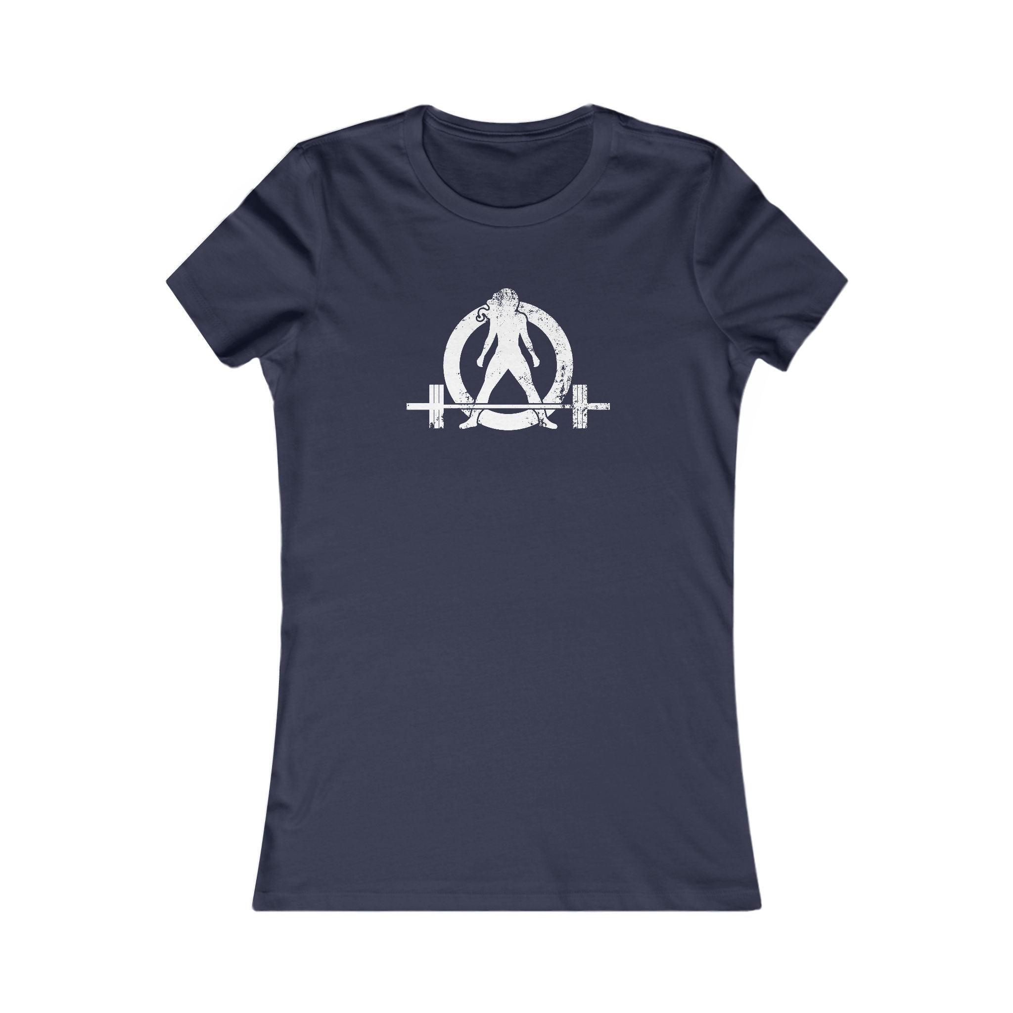 Distressed - Women's Favorite Tee - White Distressed Logo Front - Plain Back