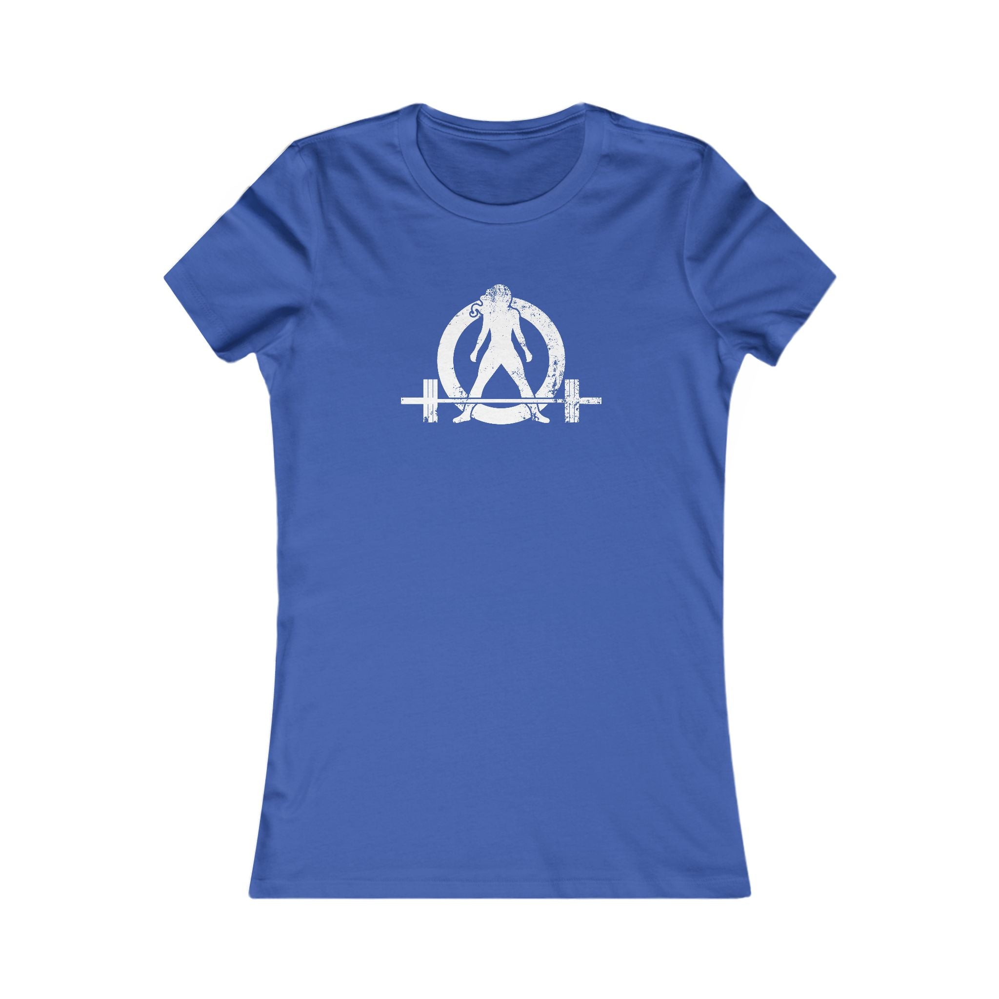Distressed - Women's Favorite Tee - White Distressed Logo Front - Plain Back