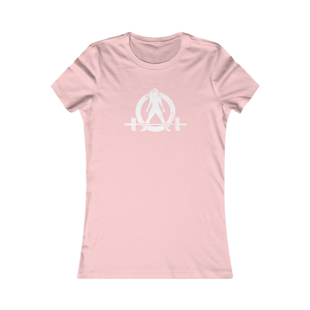 Distressed - Women's Favorite Tee - White Distressed Logo Front - Plain Back