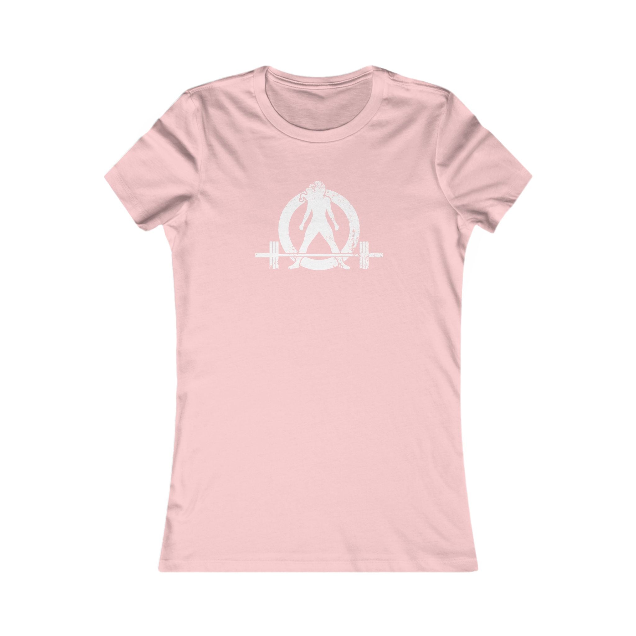Distressed - Women's Favorite Tee - White Distressed Logo Front - Plain Back