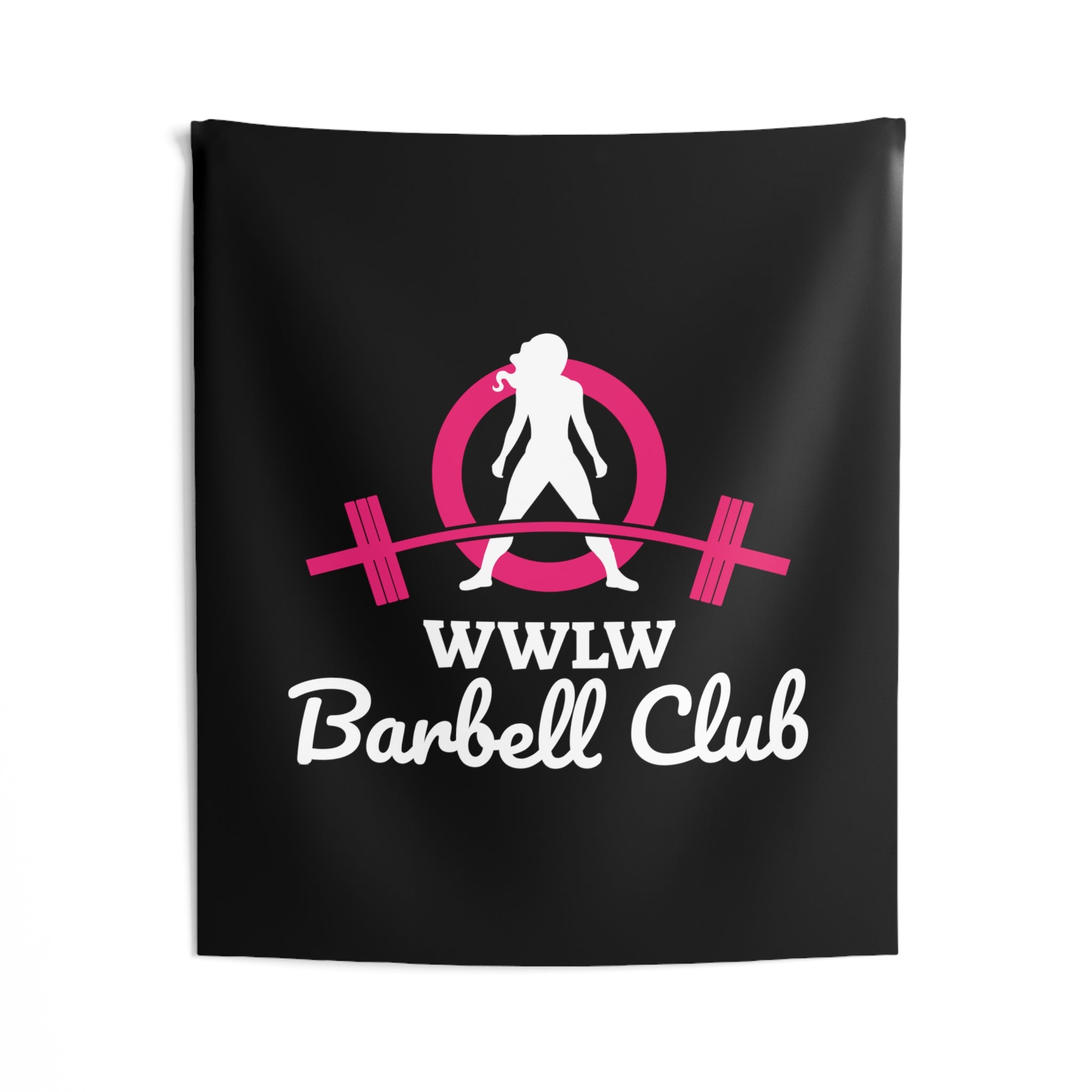 Indoor Wall Tapestries - Black WWLW Barbell Club