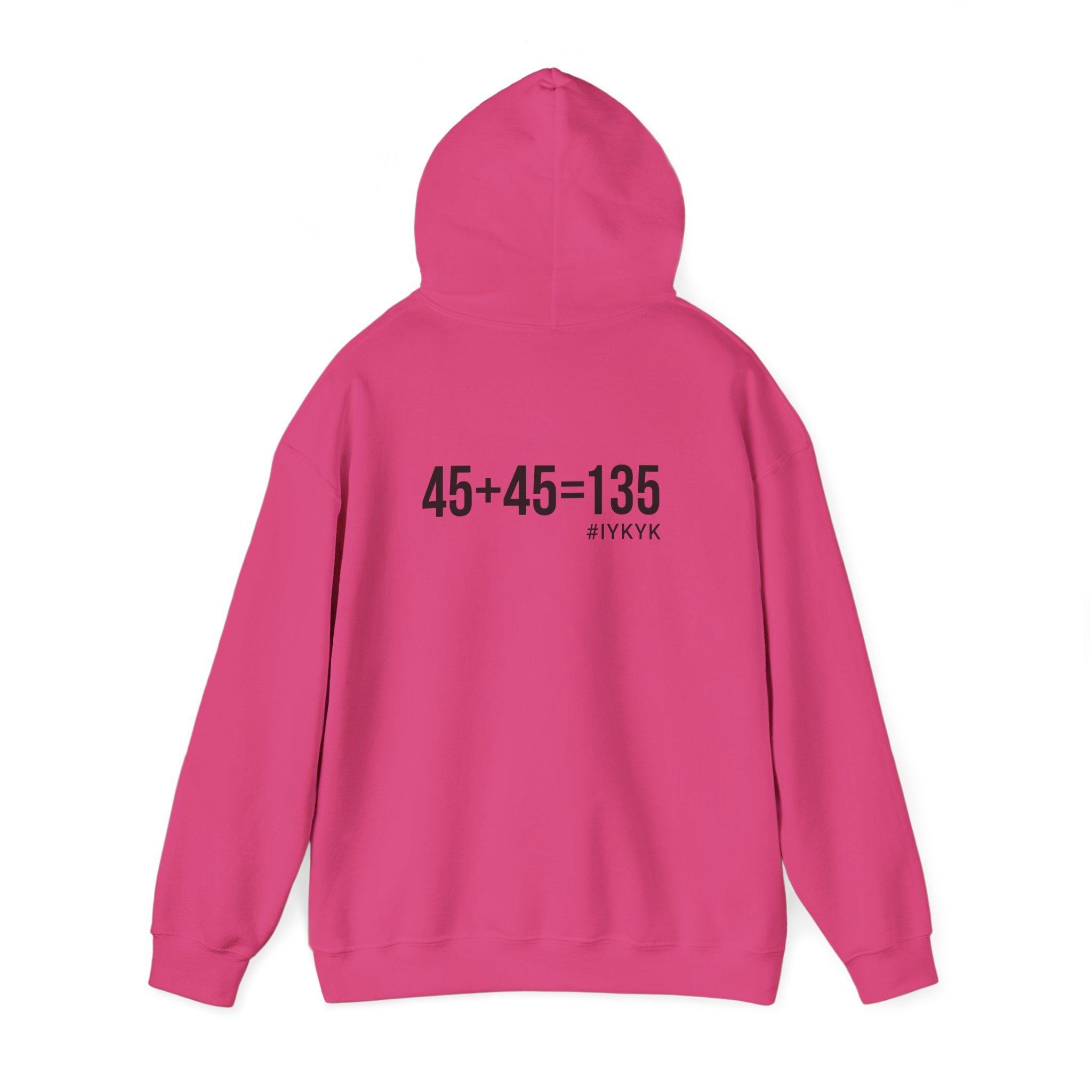 45 + 45 = 135 - Unisex Heavy Blend Hooded Sweatshirt  - Black Logo