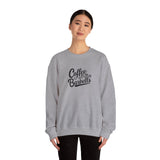 Coffee & Barbells - Unisex Heavy Blend™ Crewneck Sweatshirt - Black Logo on Front