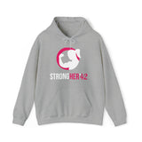 Strong Her in 42 - Classic Color Logo - Unisex Heavy Blend Hooded Sweatshirt