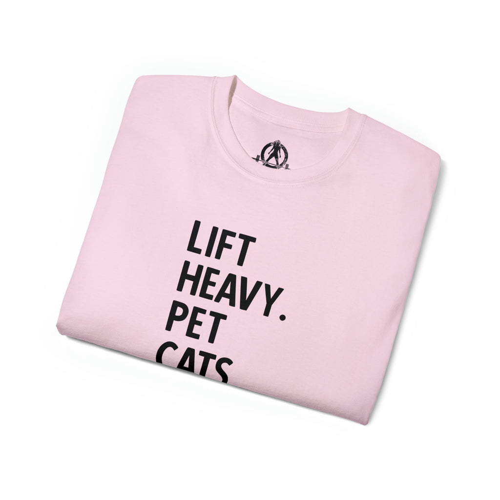 Lift Heavy Pet Cats - Unisex Ultra Cotton Tee - Black Logo