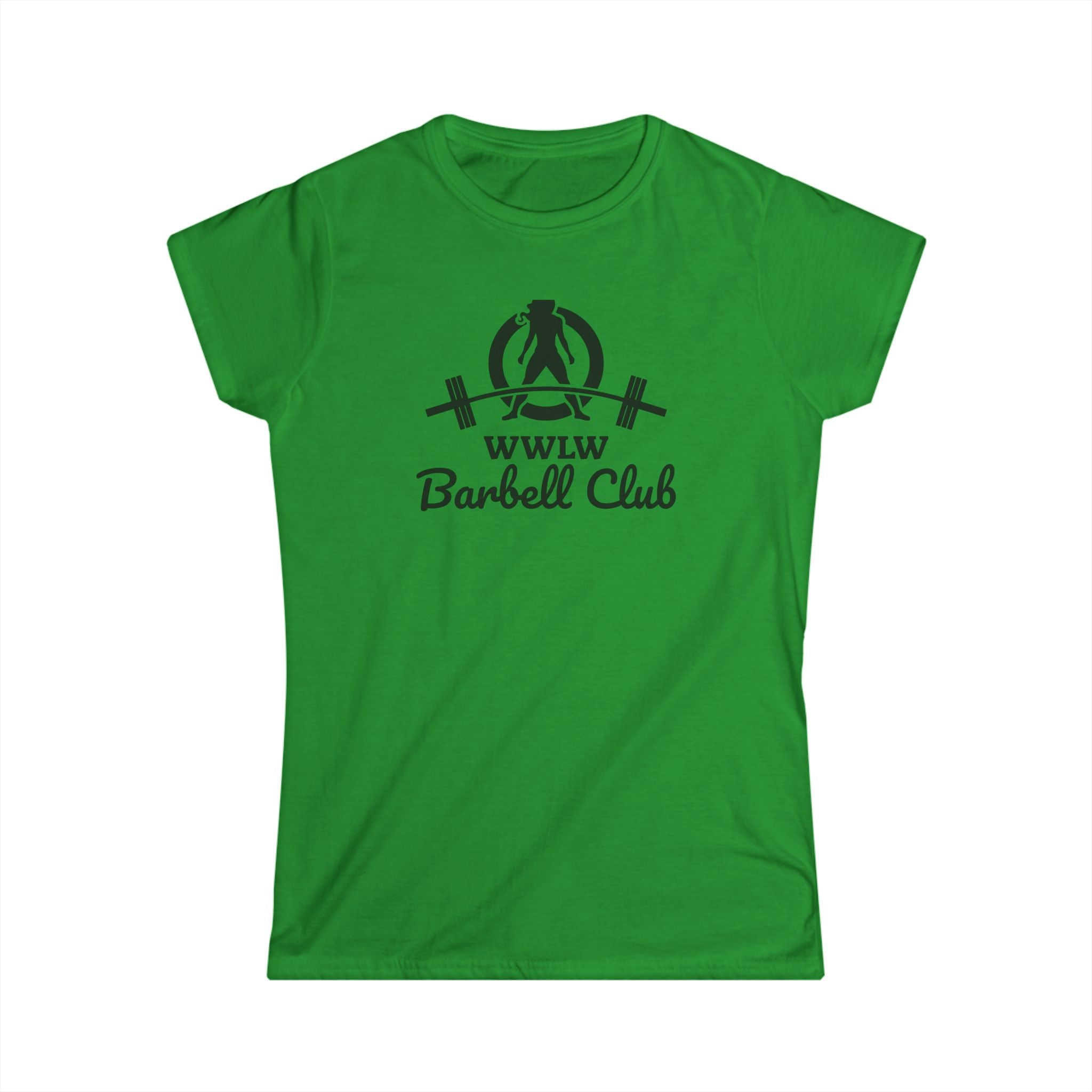 WWLW Barbell Club - Women's Softstyle Tee - Black Logo - Plain Back
