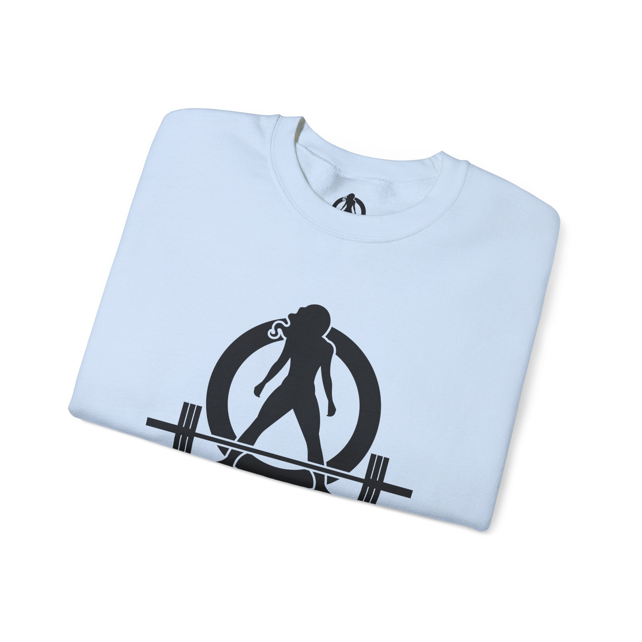 Lift Heavy Run Fast - Unisex Heavy Blend™ Crewneck Sweatshirt - Black Logo Front & Back