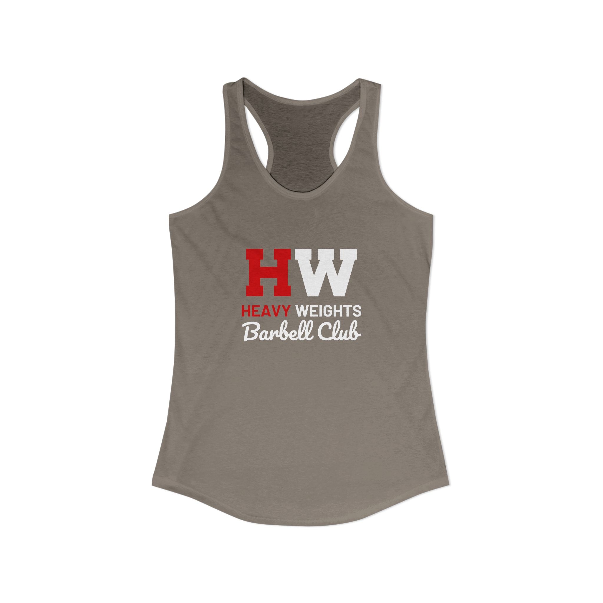 Heavy Weights Barbell Club - Women's Ideal Racerback Tank - Classic Logo - Plain Back