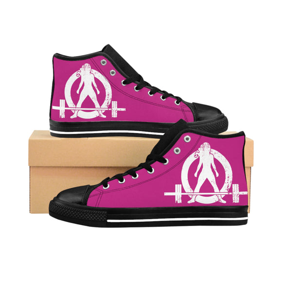 Women's Classic Sneakers - Pink - White Distressed Logo
